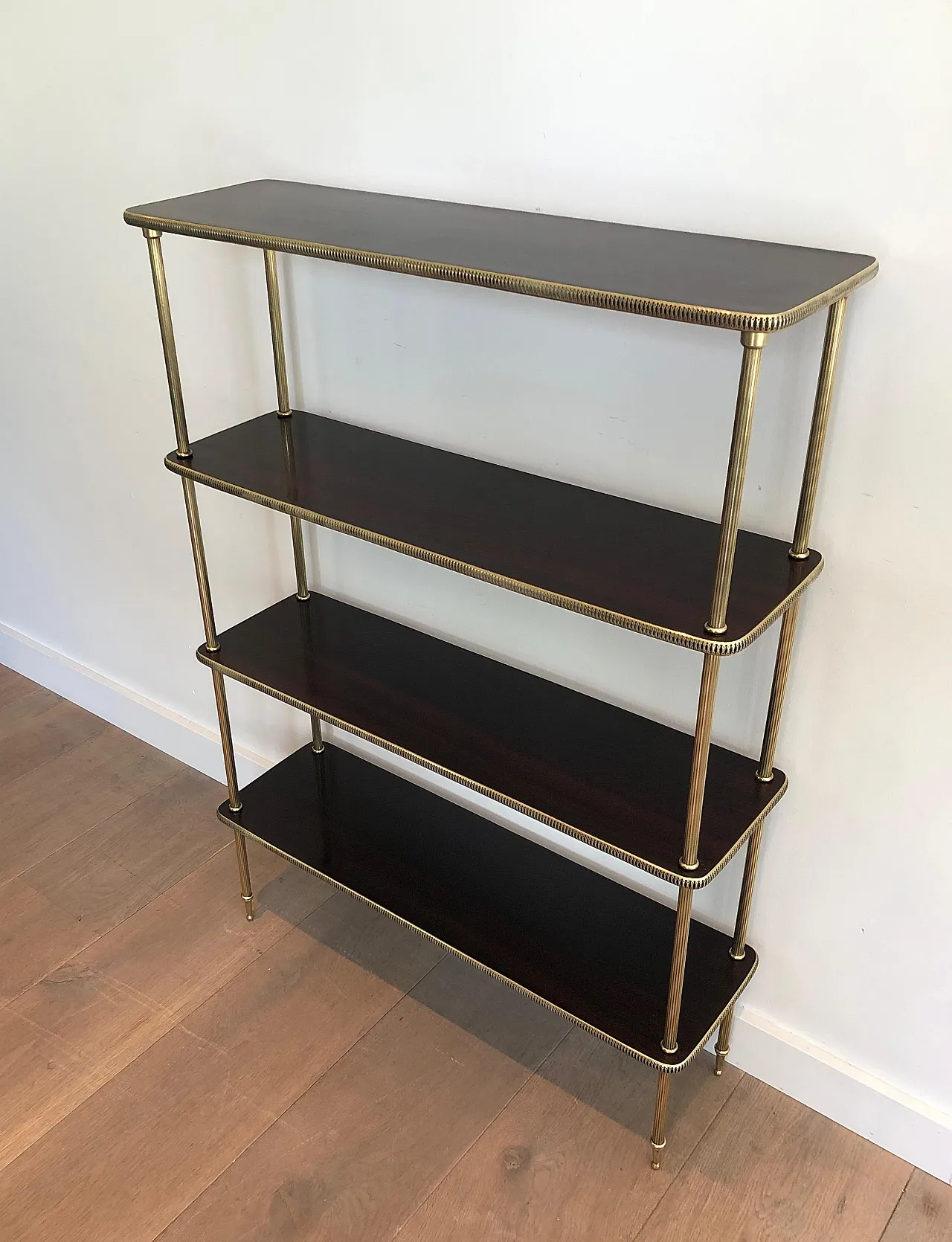 Wood and brass shelves by Maison Jansen, 1940s 18