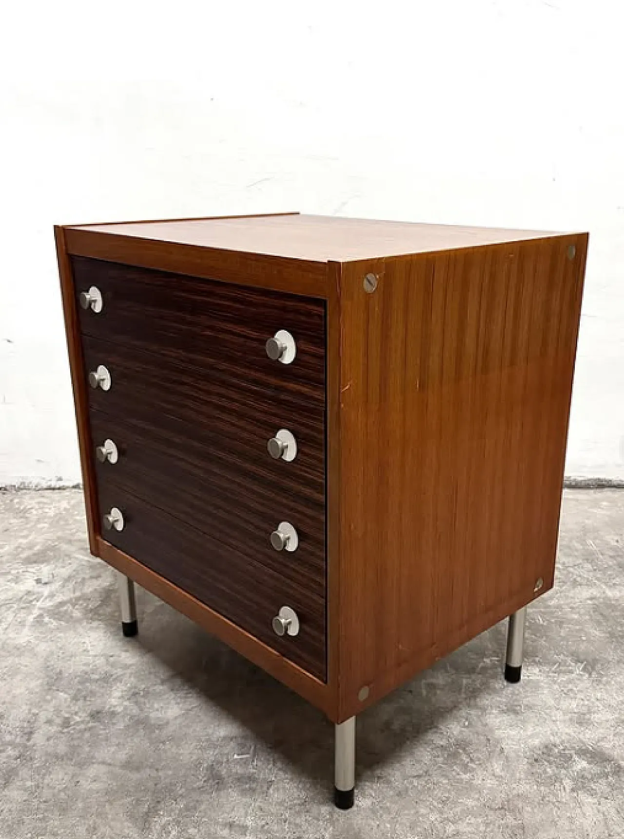 Wood and metal chest of drawers by George Coslin for 3V, 1960s 2