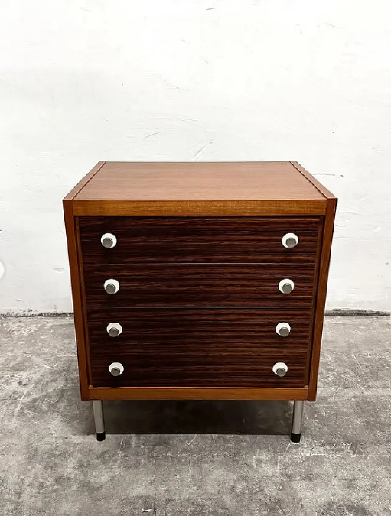 Wood and metal chest of drawers by George Coslin for 3V, 1960s 3