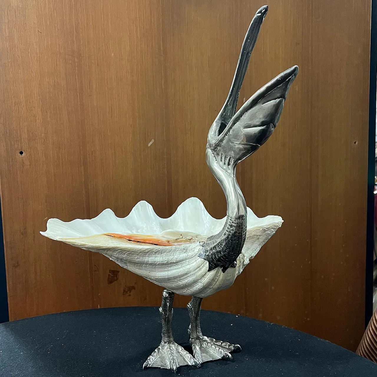 Pellicano con Conchiglia, scultura di Gabriella Binazzi, anni '70 7