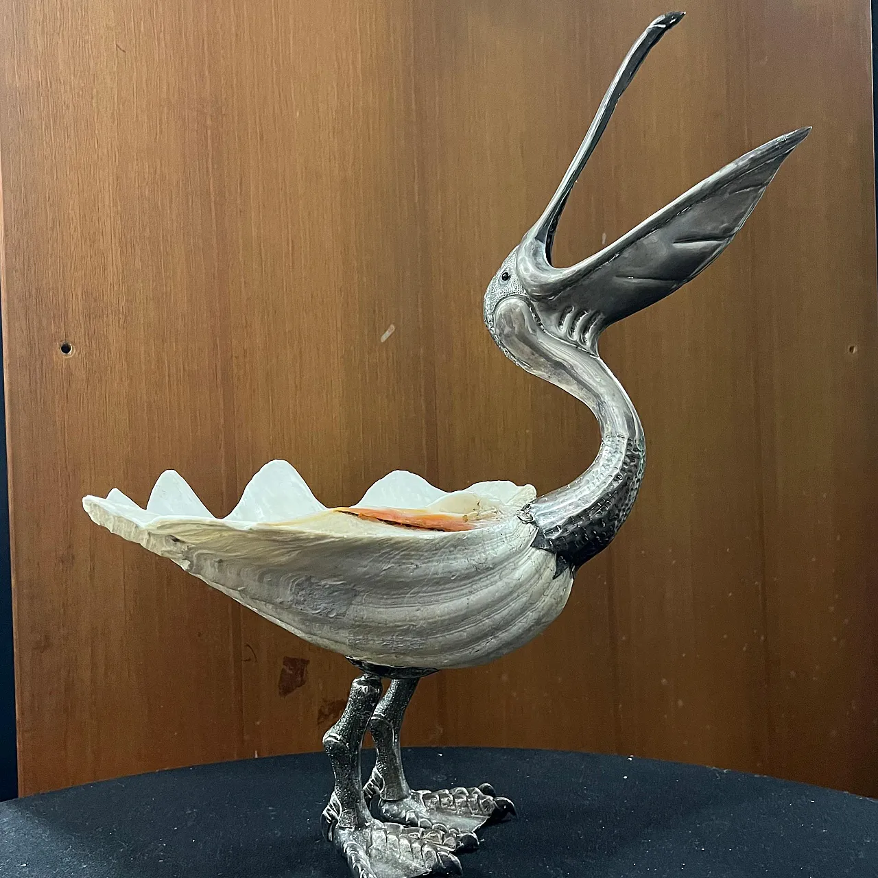 Pellicano con Conchiglia, scultura di Gabriella Binazzi, anni '70 8