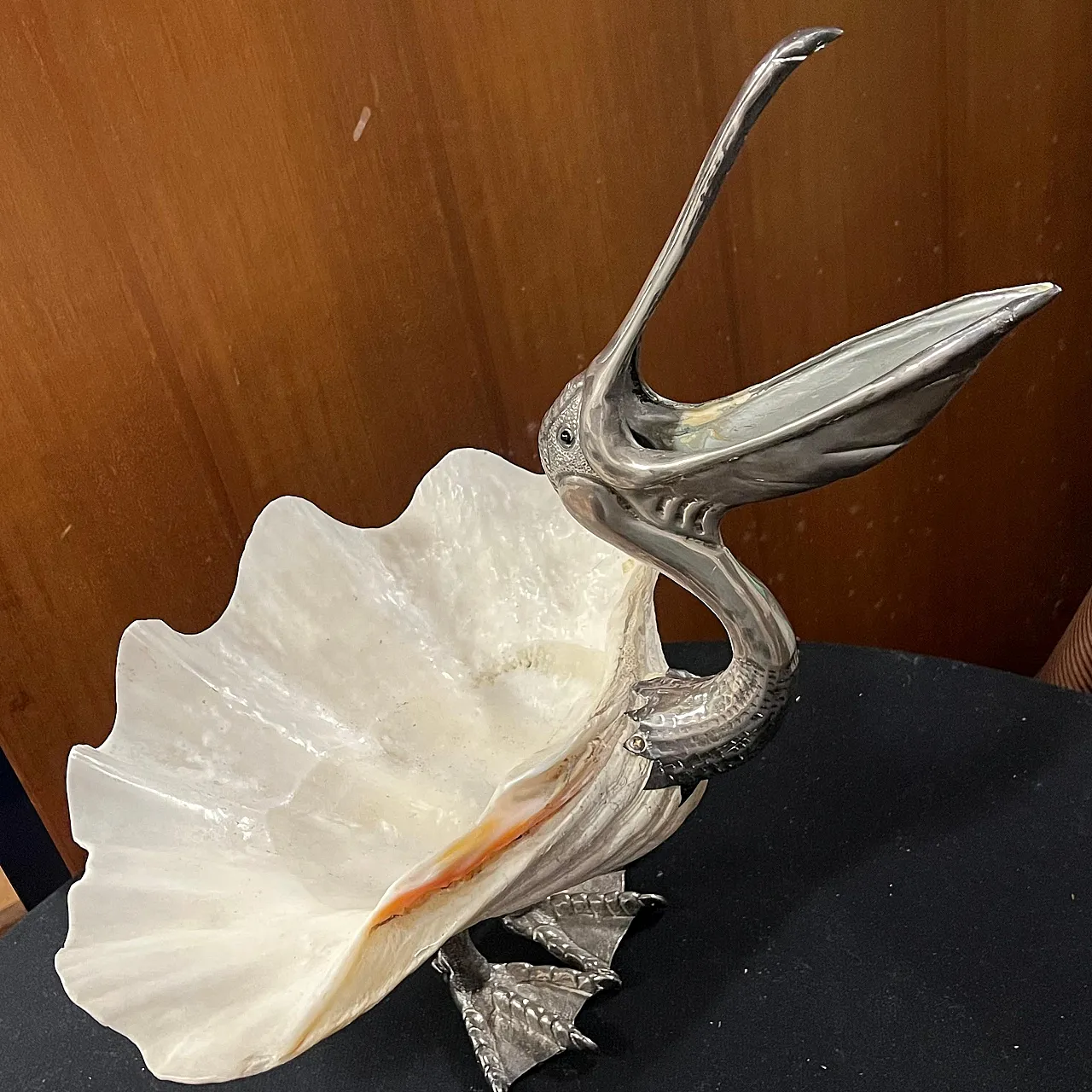 Pellicano con Conchiglia, scultura di Gabriella Binazzi, anni '70 10