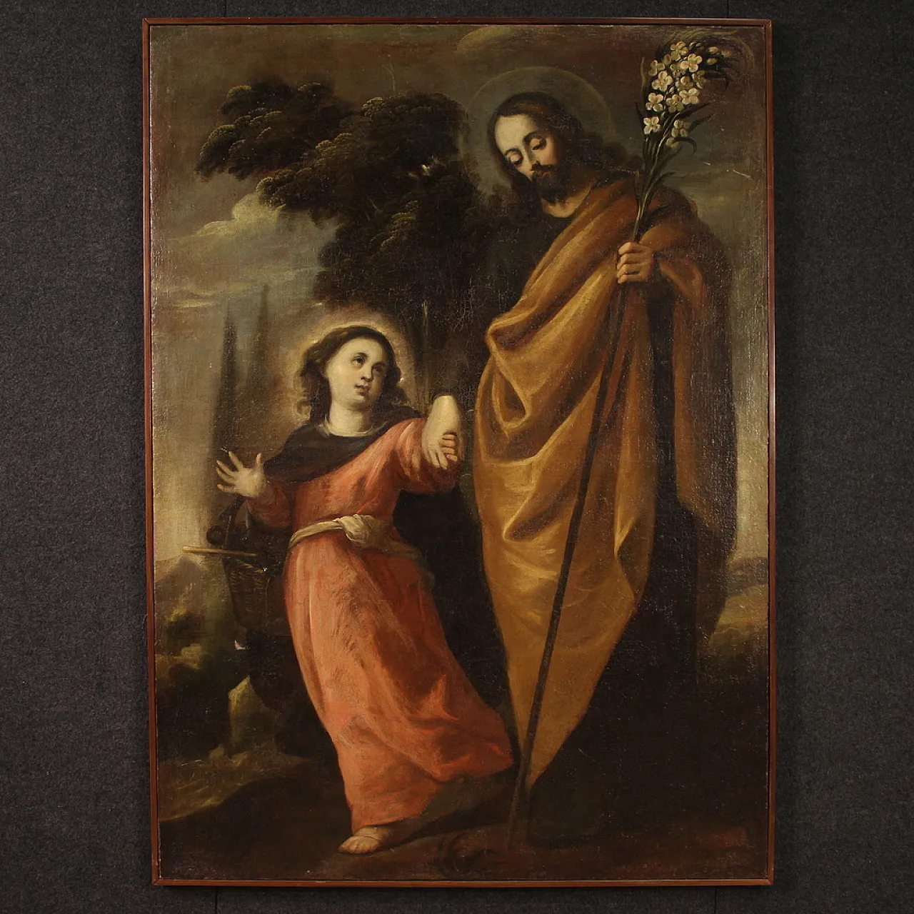 St. Joseph leads Jesus by the, oil on canvas, 17th century 1