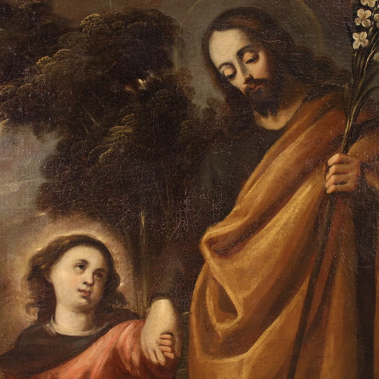 St. Joseph leads Jesus by the, oil on canvas, 17th century 9