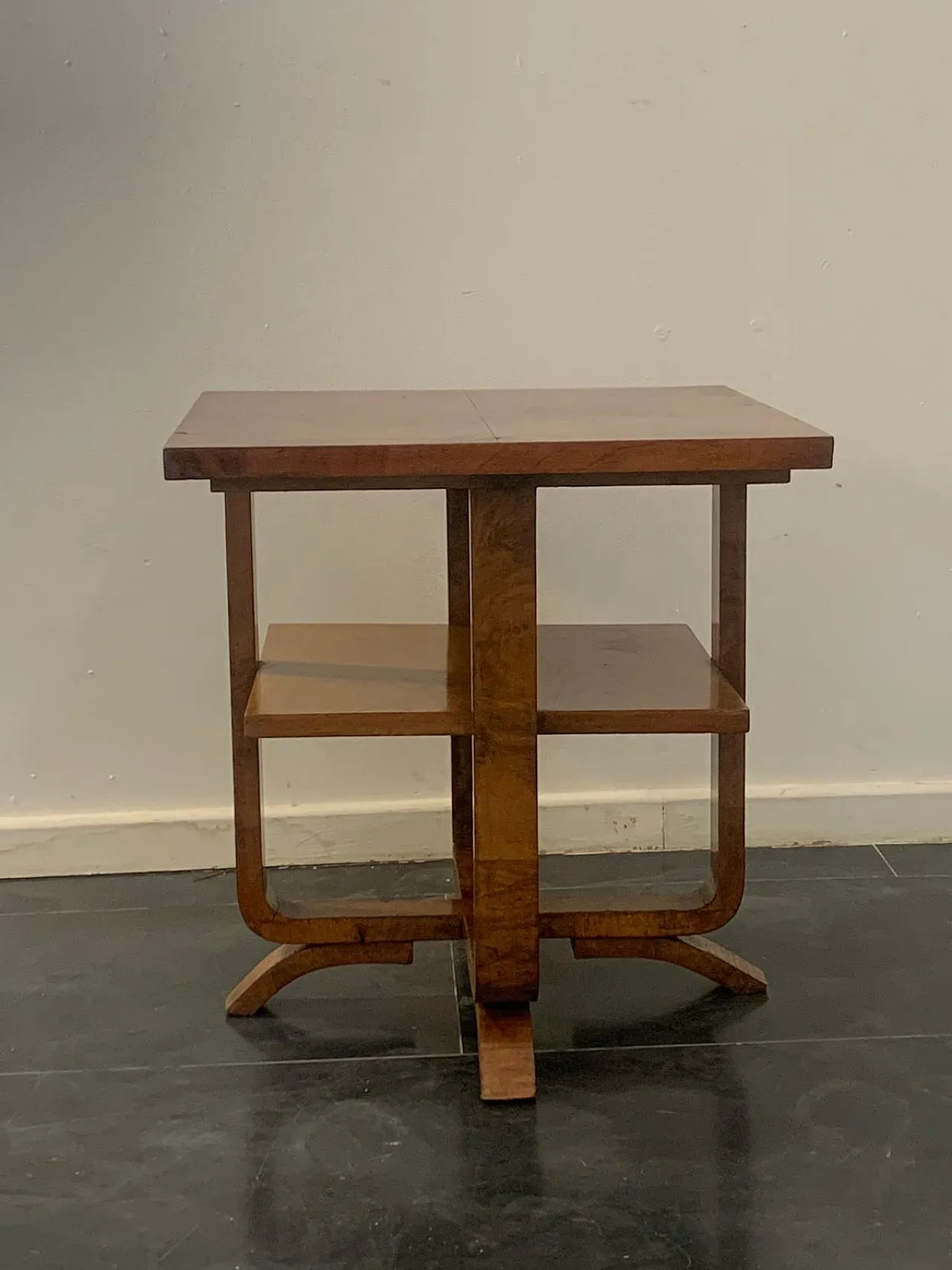 Art Deco Rationalist Walnut and Briar Coffee Table, 1930s 1