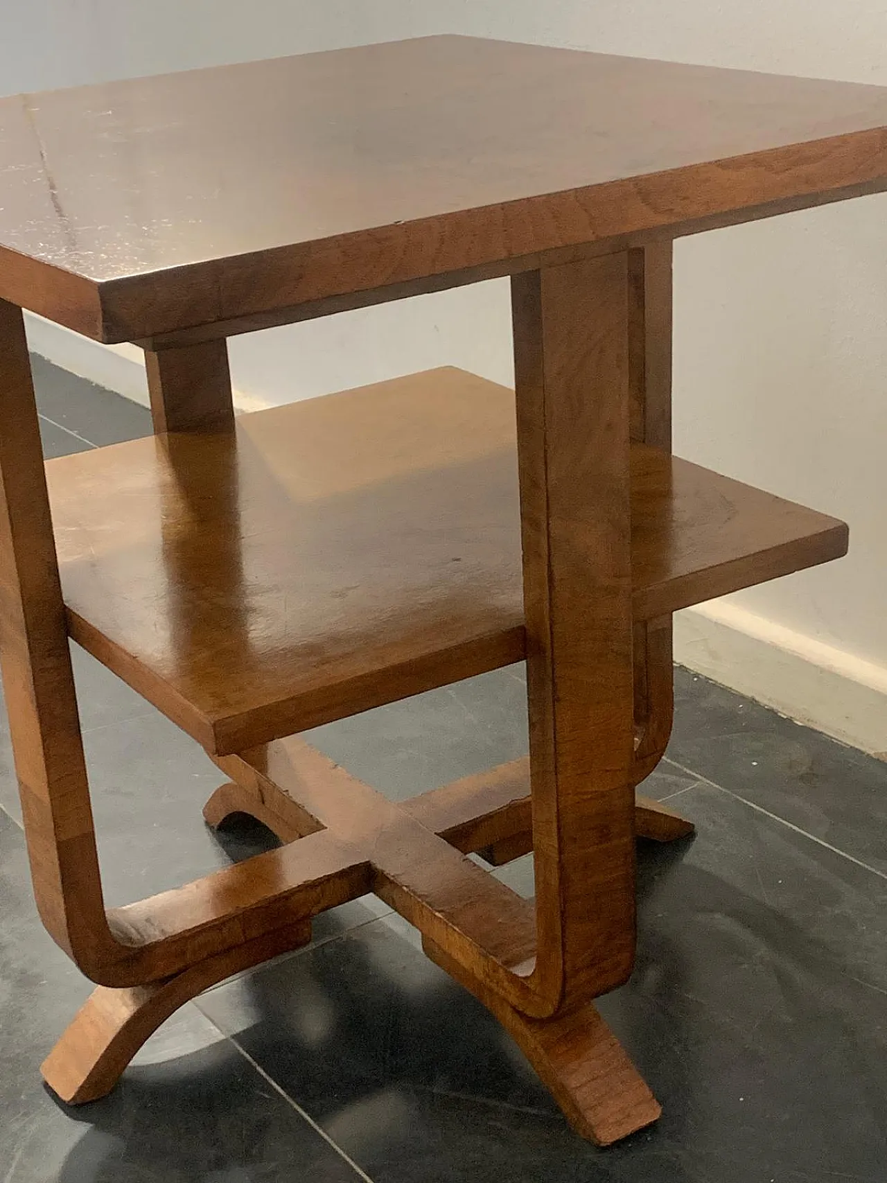 Art Deco Rationalist Walnut and Briar Coffee Table, 1930s 7