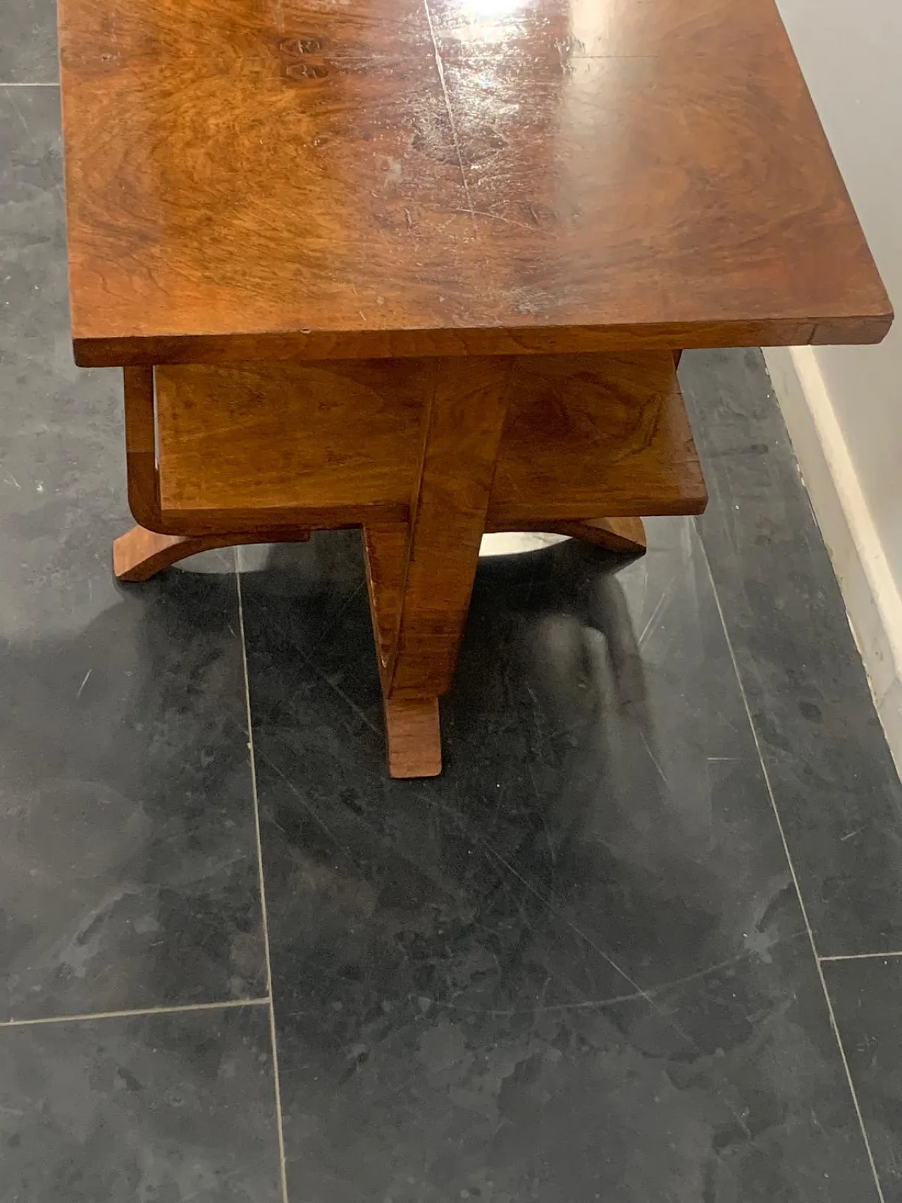 Art Deco Rationalist Walnut and Briar Coffee Table, 1930s 9