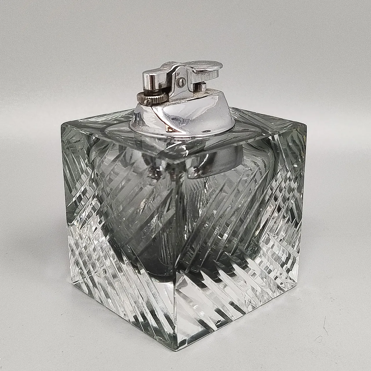 Gray table lighter in Murano sommerso glass by Flavio Poli, 60s 5