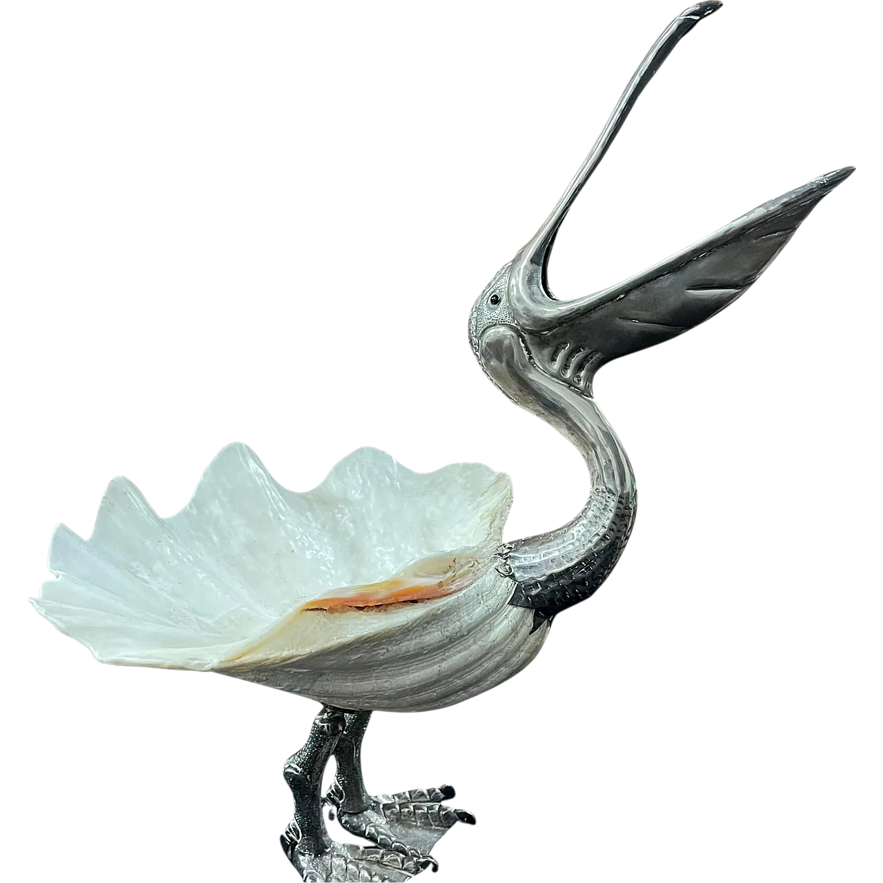 Pellicano con Conchiglia, scultura di Gabriella Binazzi, anni '70 18