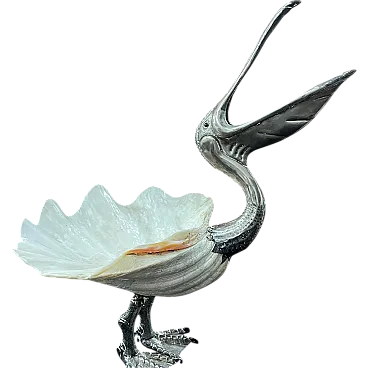 Pellicano con Conchiglia, scultura di Gabriella Binazzi, anni '70