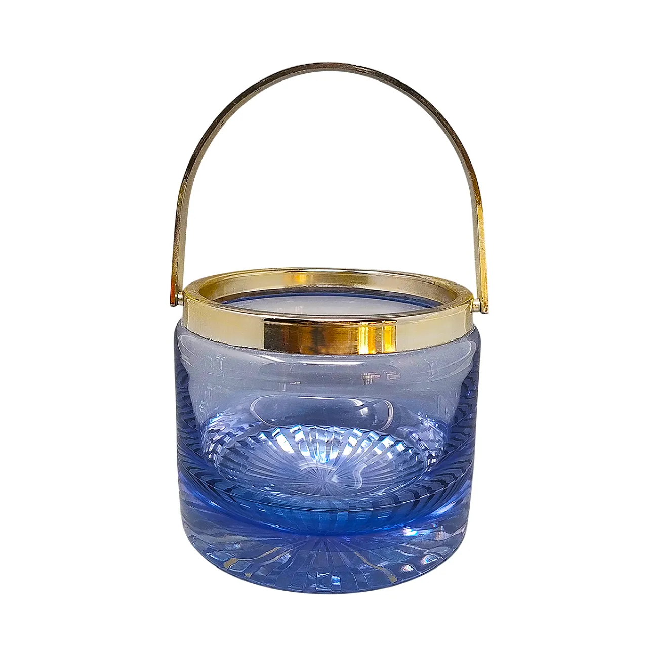 Blue ice bucket in Crystal by L.A.C.S. , 70s 1