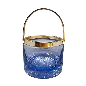 Blue ice bucket in Crystal by L.A.C.S. , 70s