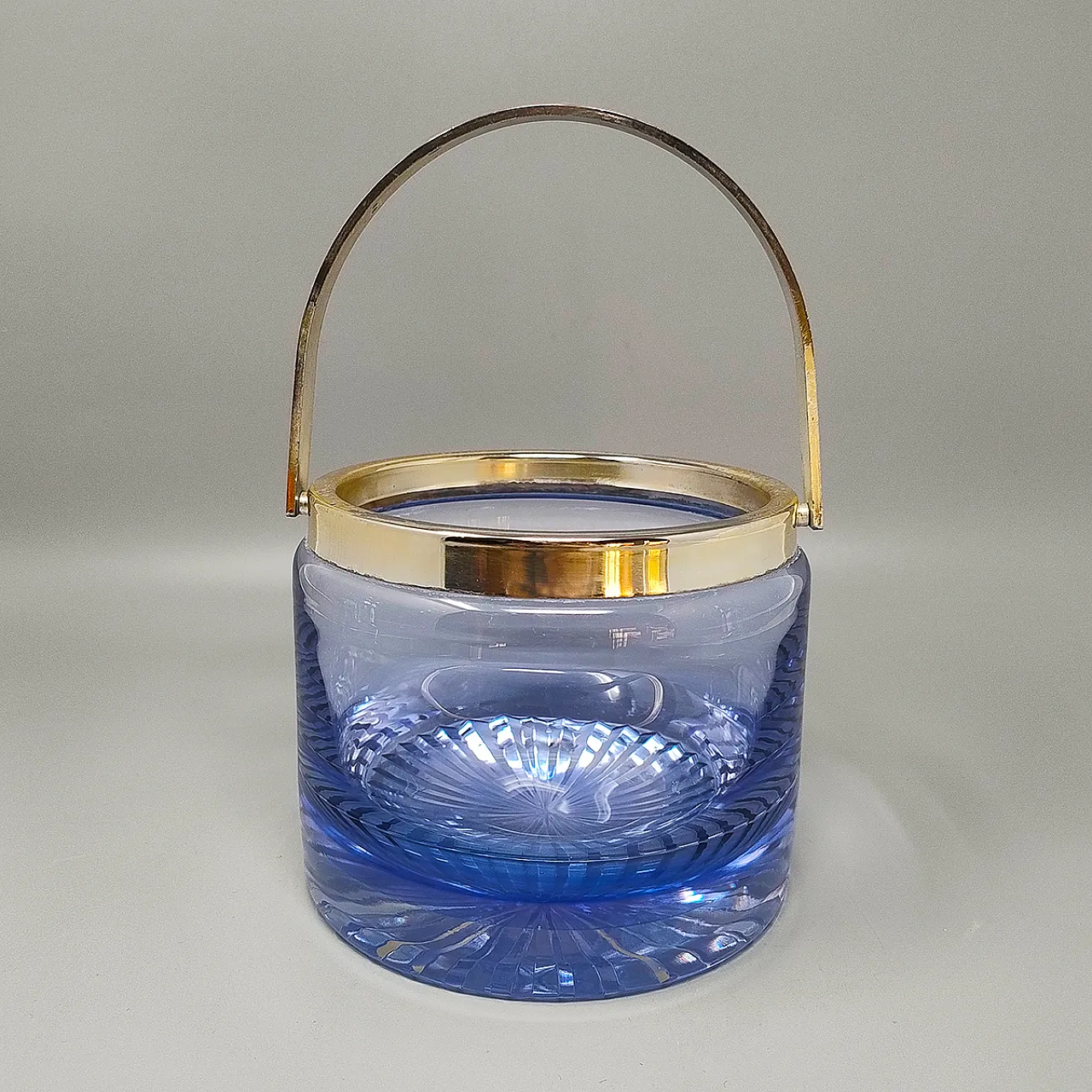 Blue ice bucket in Crystal by L.A.C.S. , 70s 2