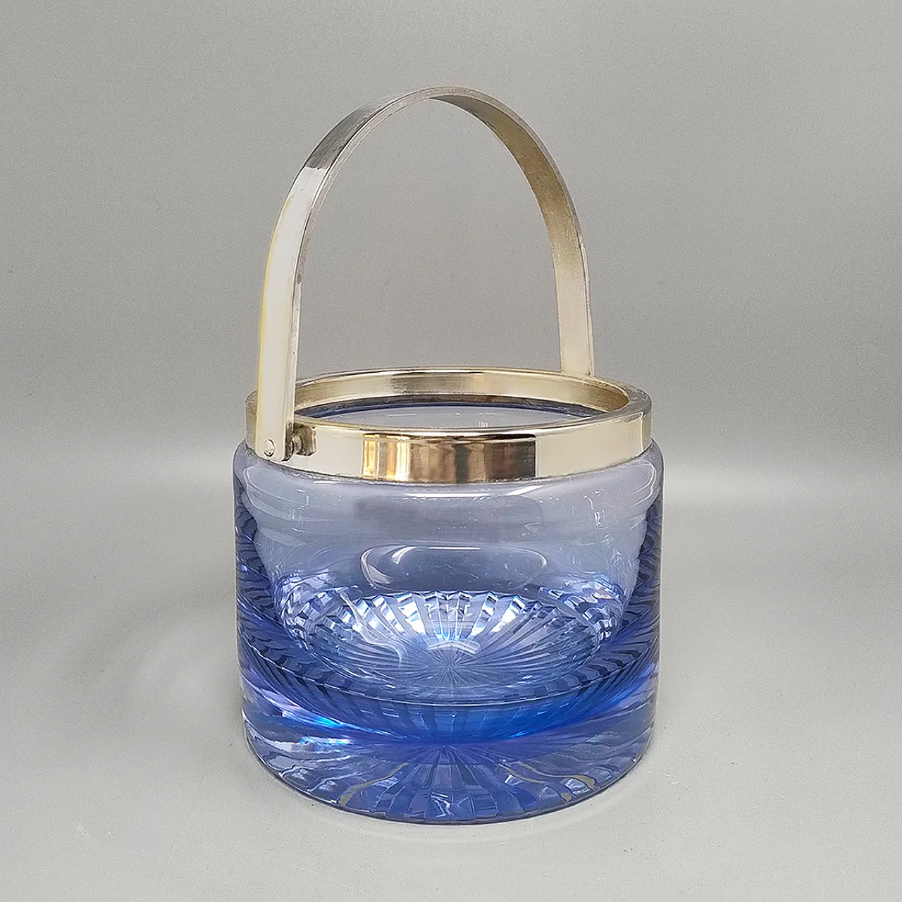 Blue ice bucket in Crystal by L.A.C.S. , 70s 3