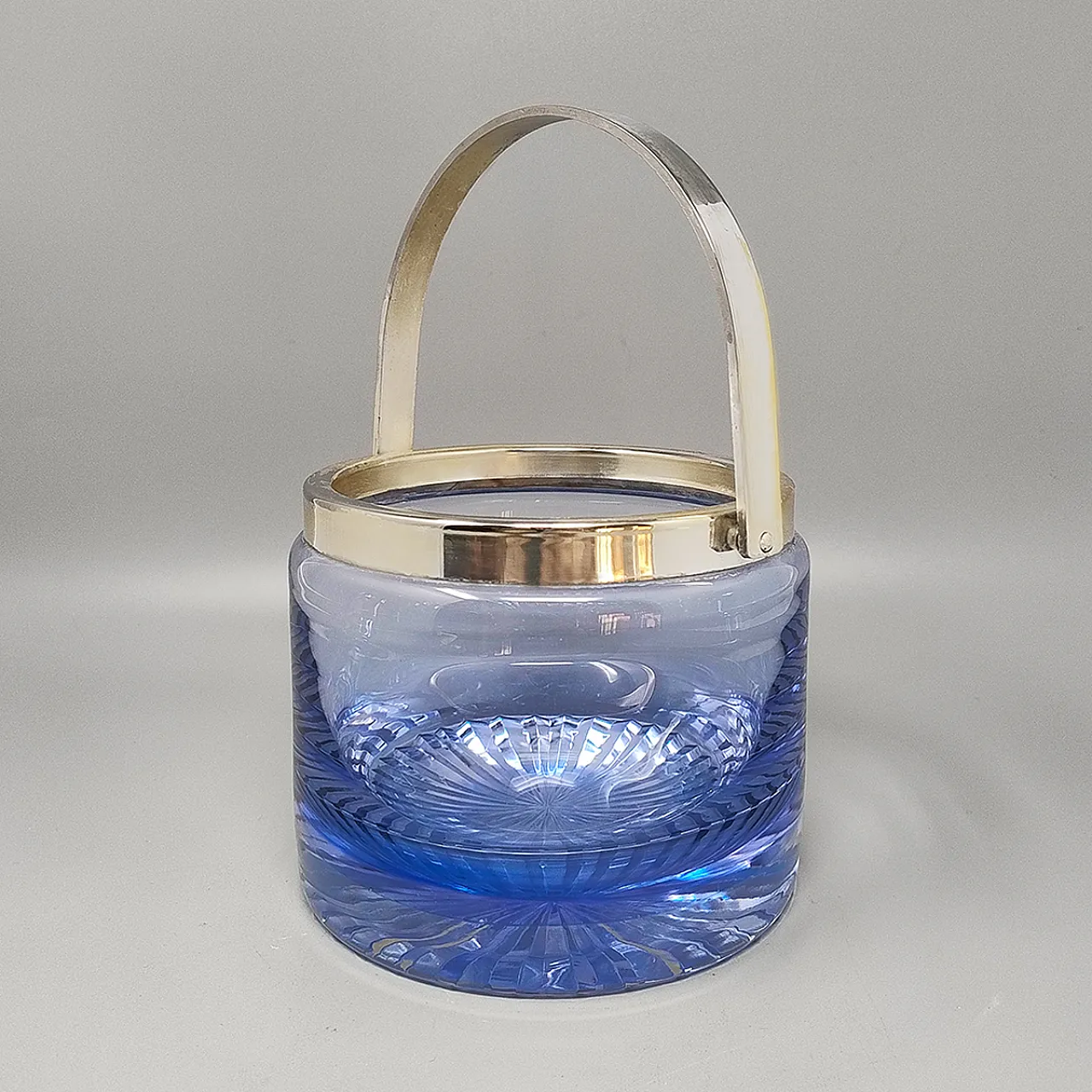 Blue ice bucket in Crystal by L.A.C.S. , 70s 4