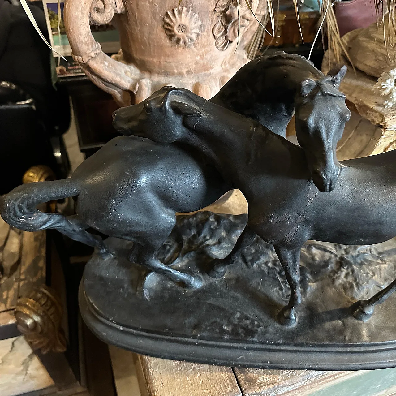 Black-painted terracotta horses, 1920s 2