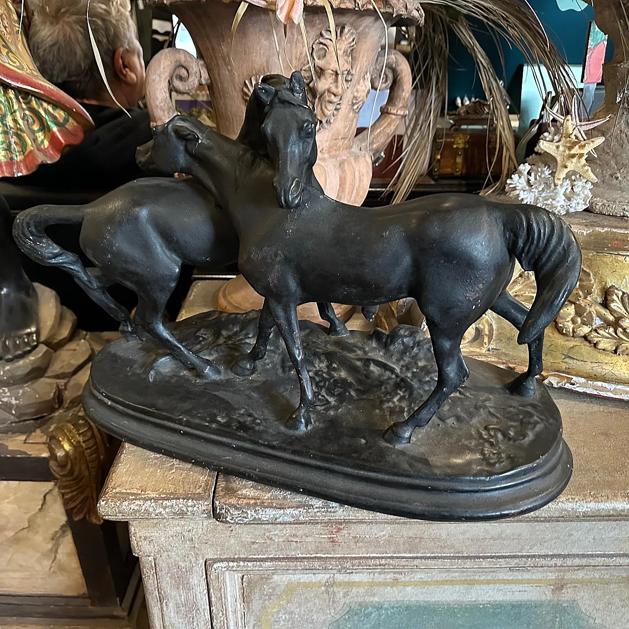 Black-painted terracotta horses, 1920s 6