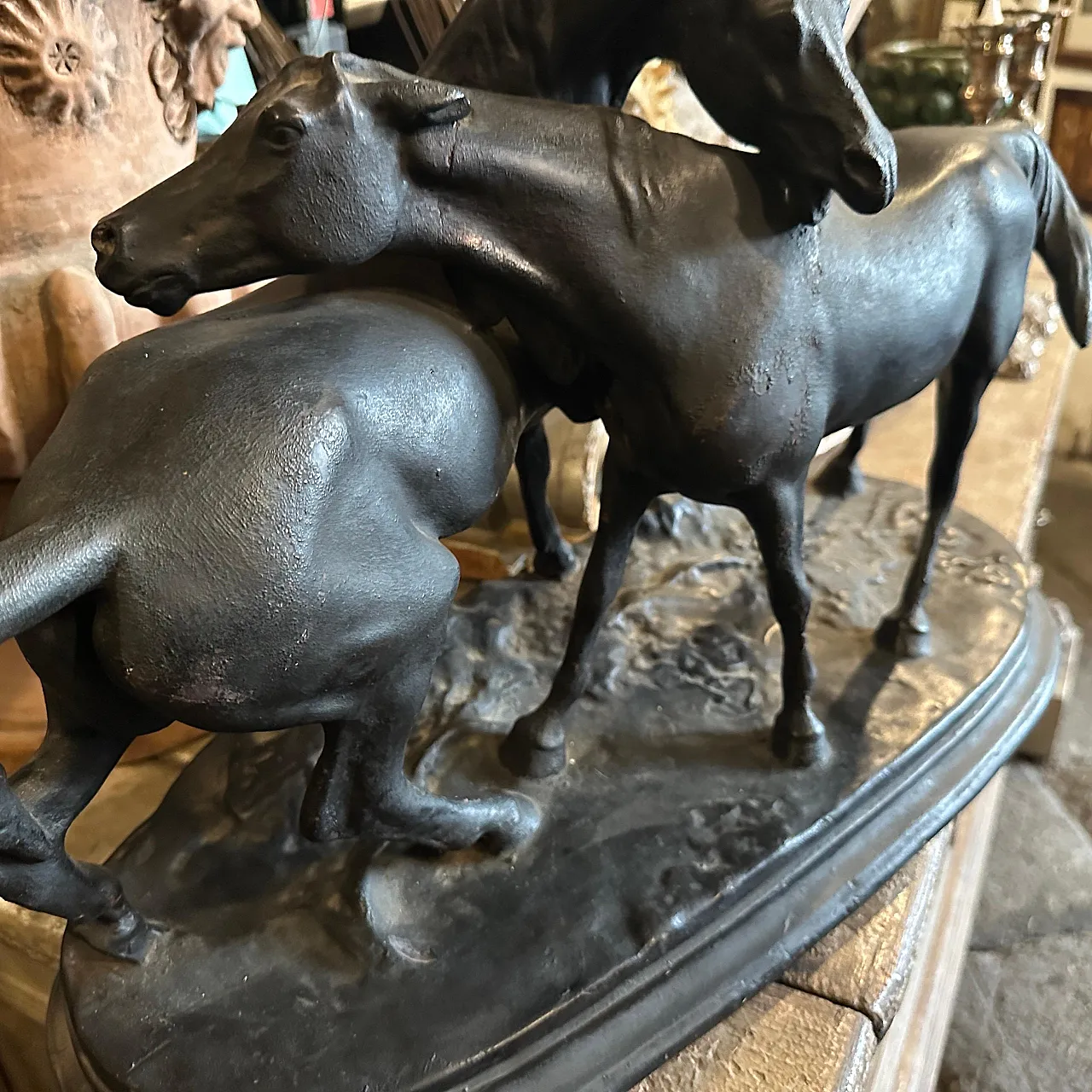 Black-painted terracotta horses, 1920s 7