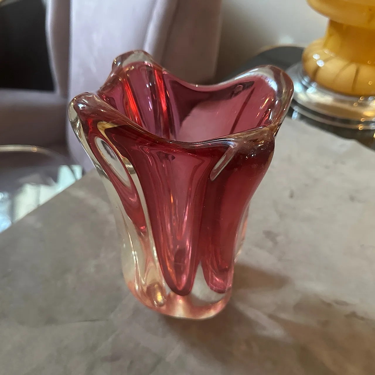 Vaso in vetro di Murano sommerso di Flavio Poli per Seguso, anni '60 2