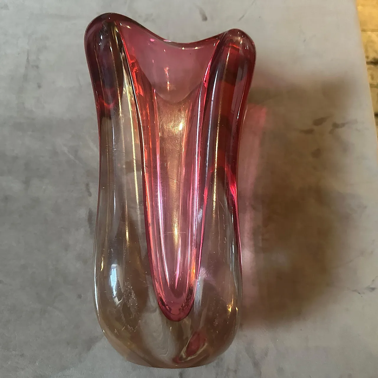 Vaso in vetro di Murano sommerso di Flavio Poli per Seguso, anni '60 7