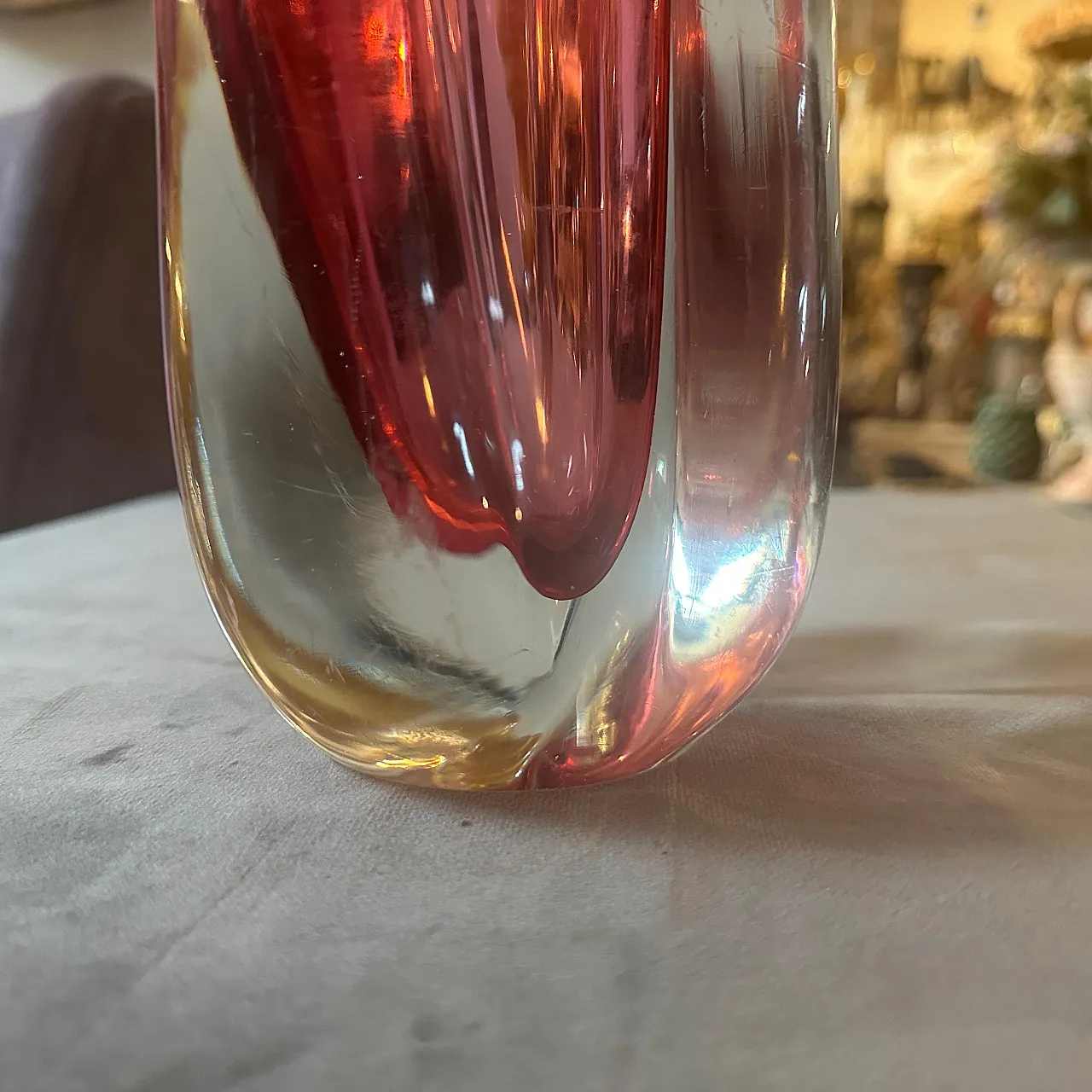 Vaso in vetro di Murano sommerso di Flavio Poli per Seguso, anni '60 8