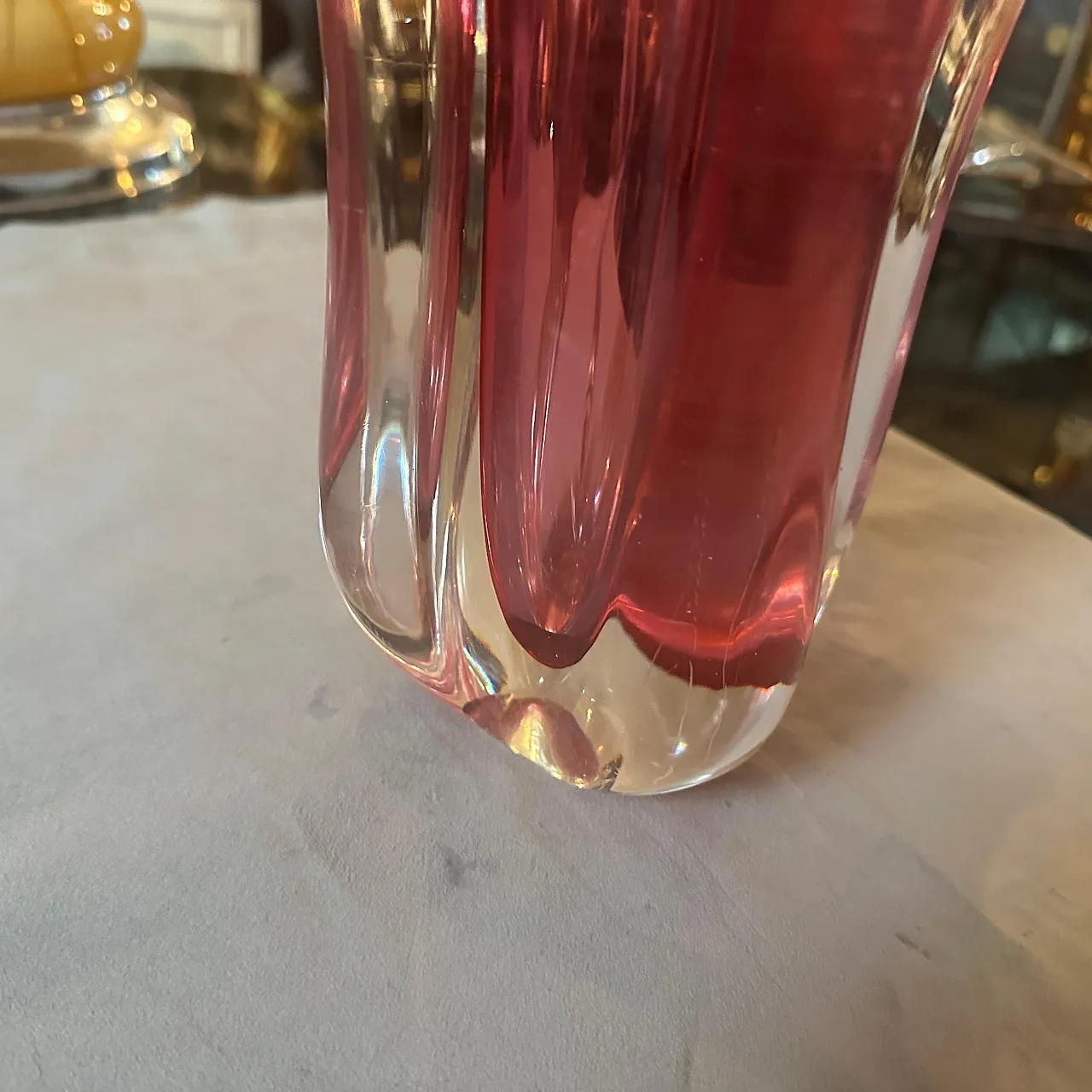 Vaso in vetro di Murano sommerso di Flavio Poli per Seguso, anni '60 9