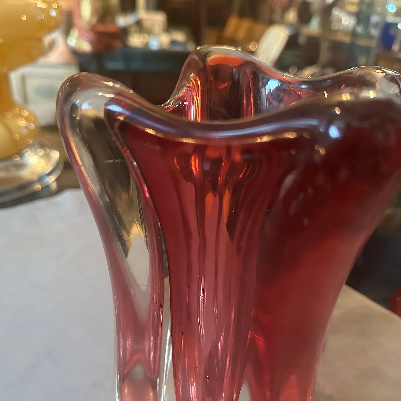 Vaso in vetro di Murano sommerso di Flavio Poli per Seguso, anni '60 10