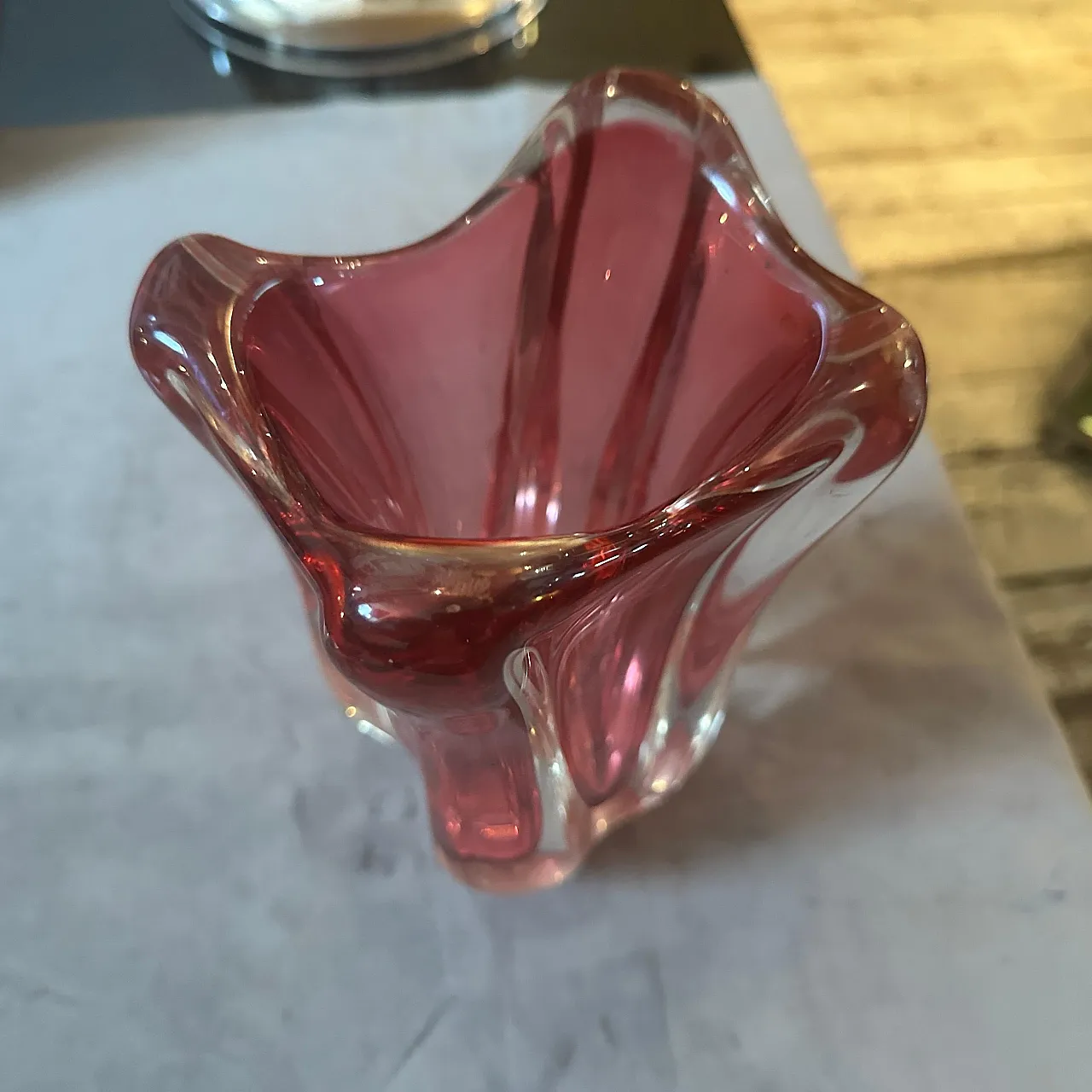 Vaso in vetro di Murano sommerso di Flavio Poli per Seguso, anni '60 12