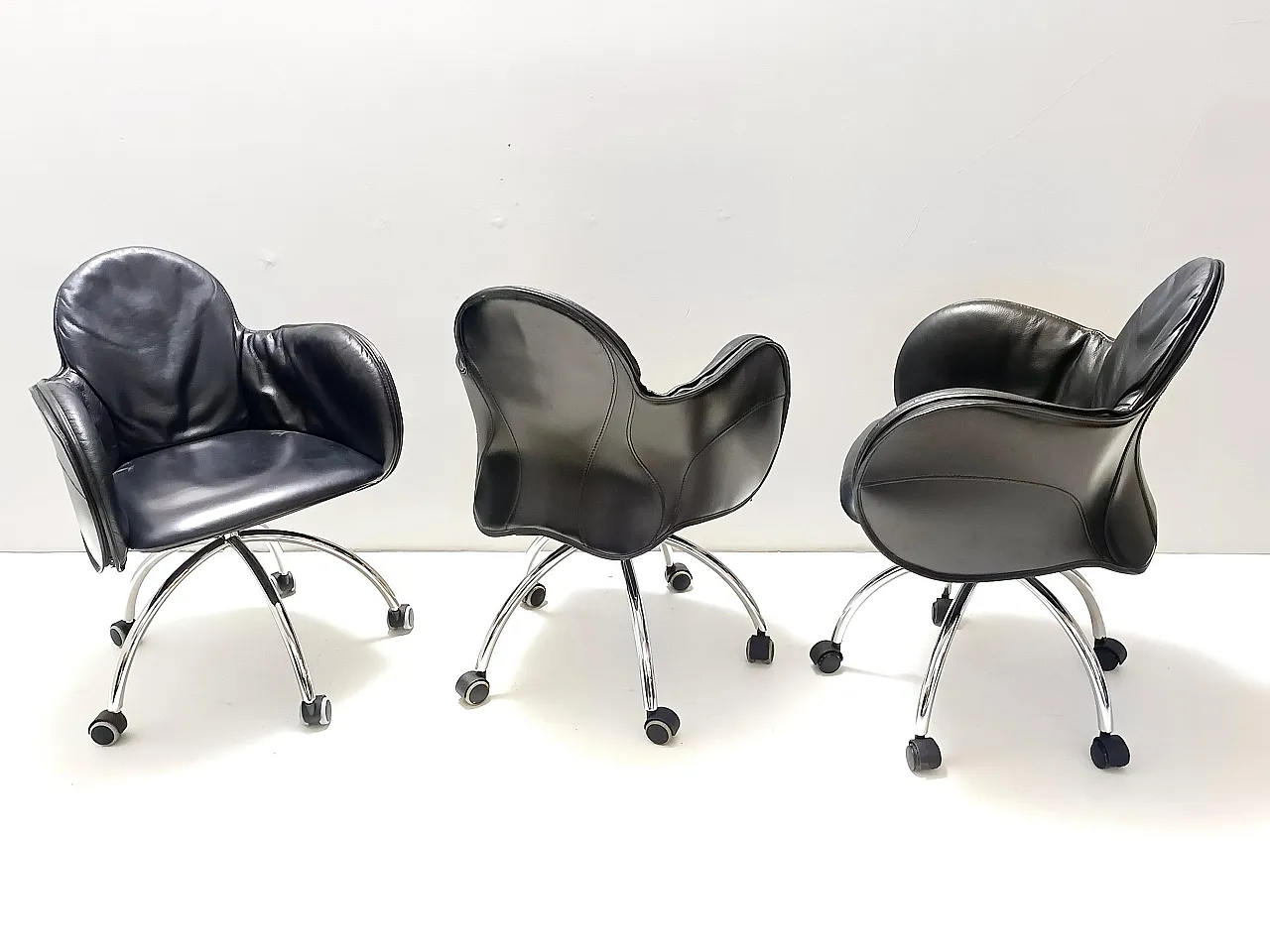 Black Leather Incisa Office Chair by Vico Magistretti for De Padova, 1992 5