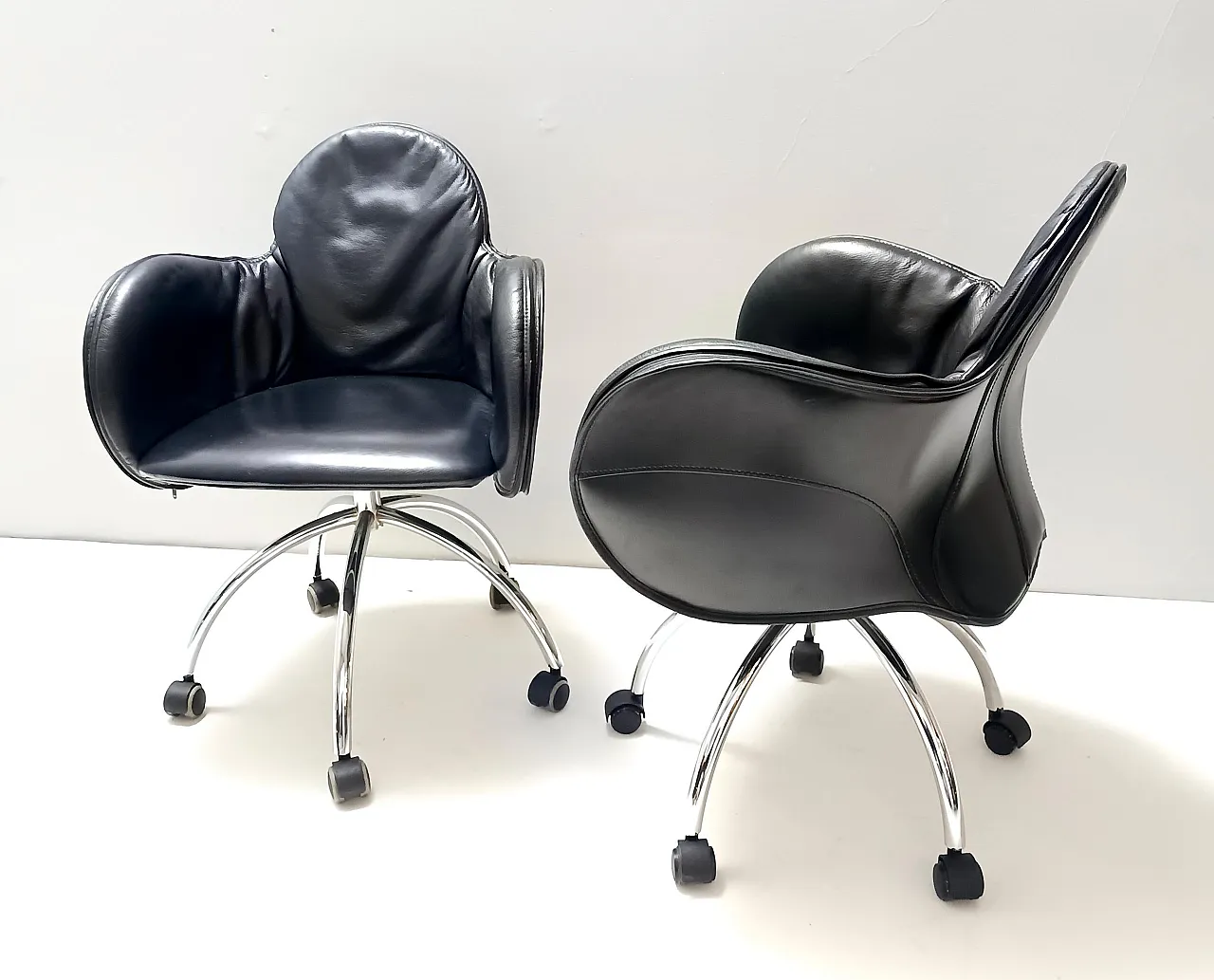 Black Leather Incisa Office Chair by Vico Magistretti for De Padova, 1992 6