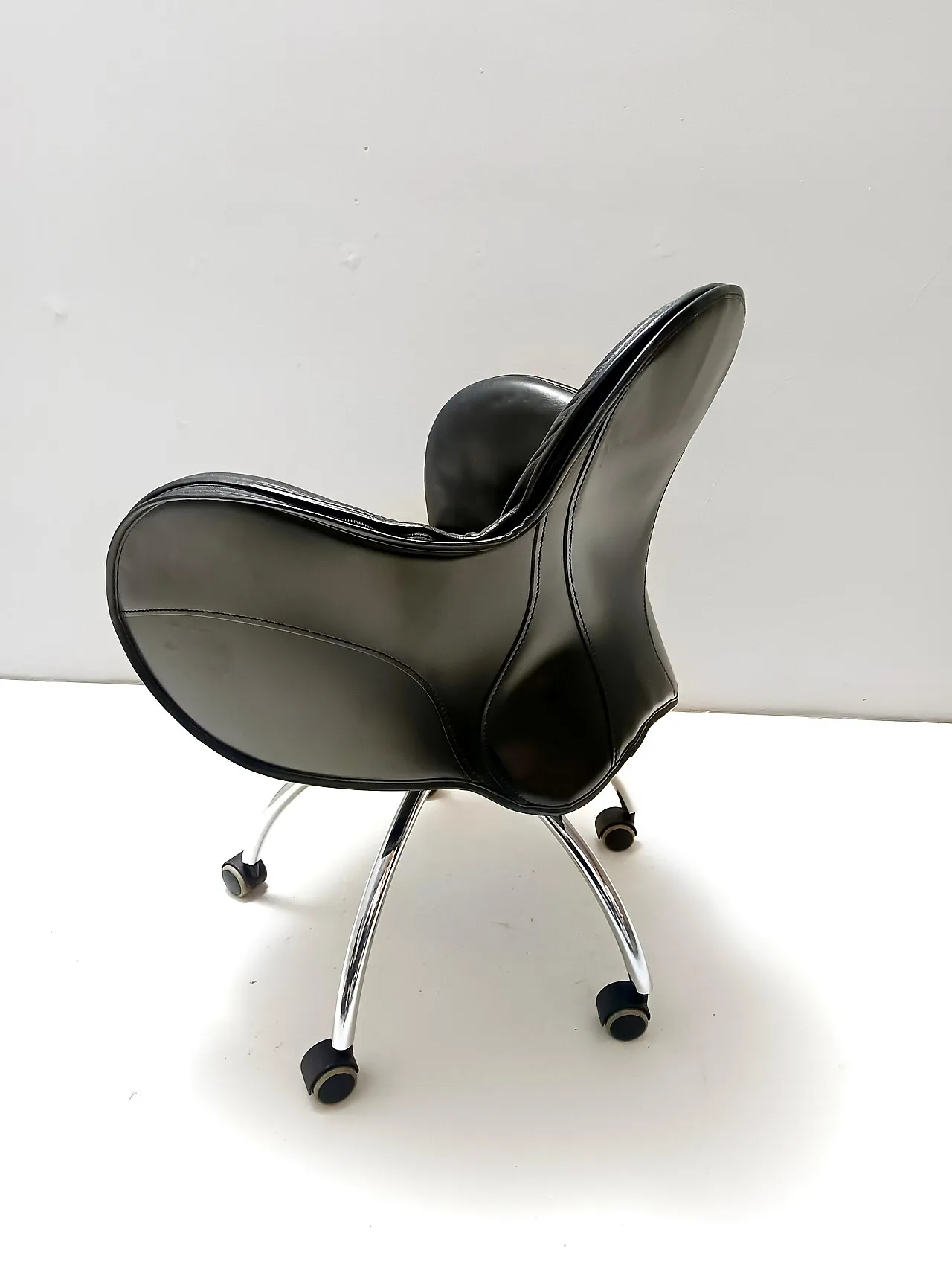 Black Leather Incisa Office Chair by Vico Magistretti for De Padova, 1992 7