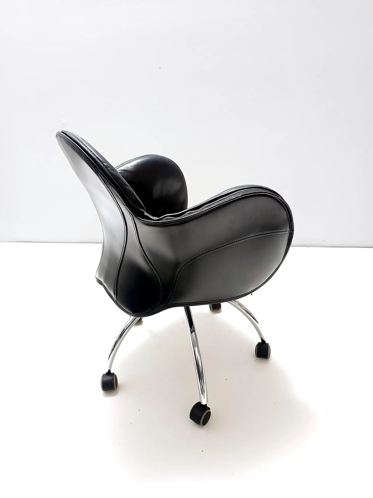 Black Leather Incisa Office Chair by Vico Magistretti for De Padova, 1992 9