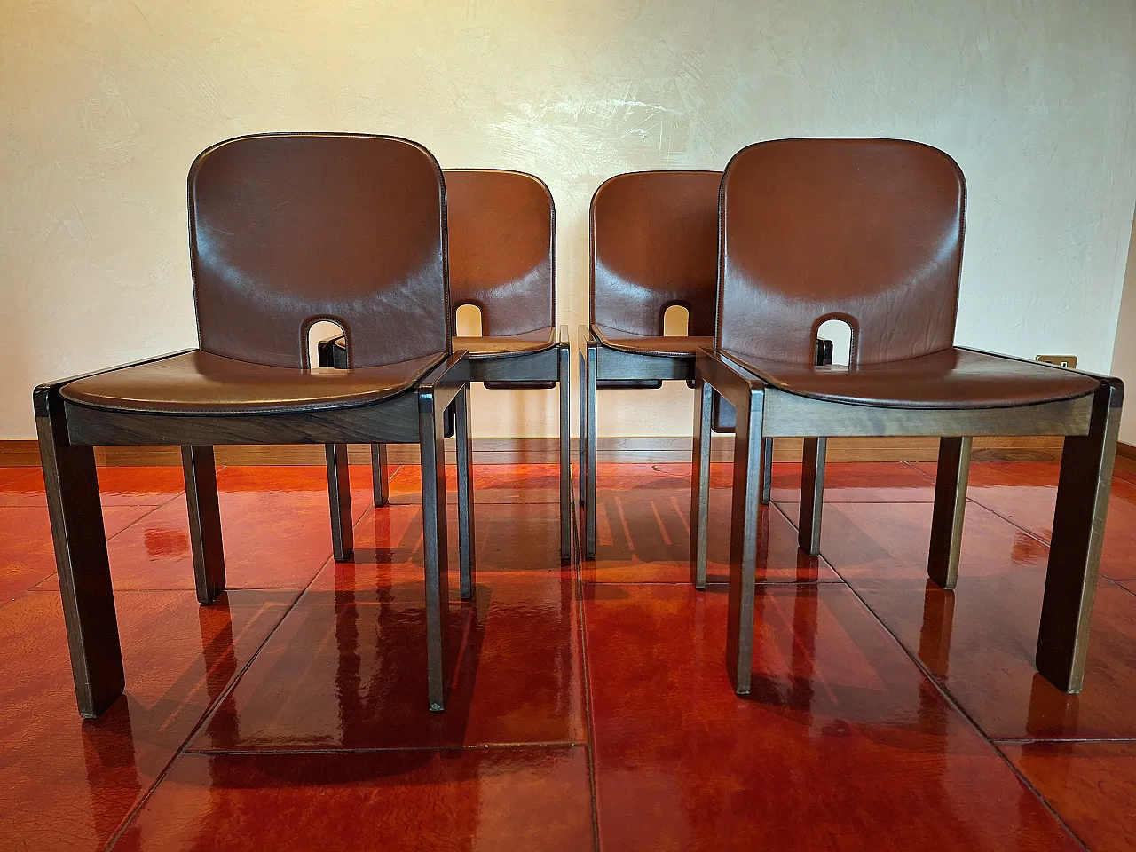 4 chairs mod. 121 by Afra & Tobia Scarpa per Cassina, 70s 4