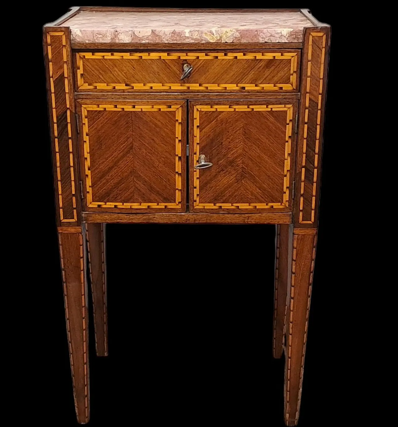 Louis XVI Genoese side table in Rosewood and marble, 18th century 1