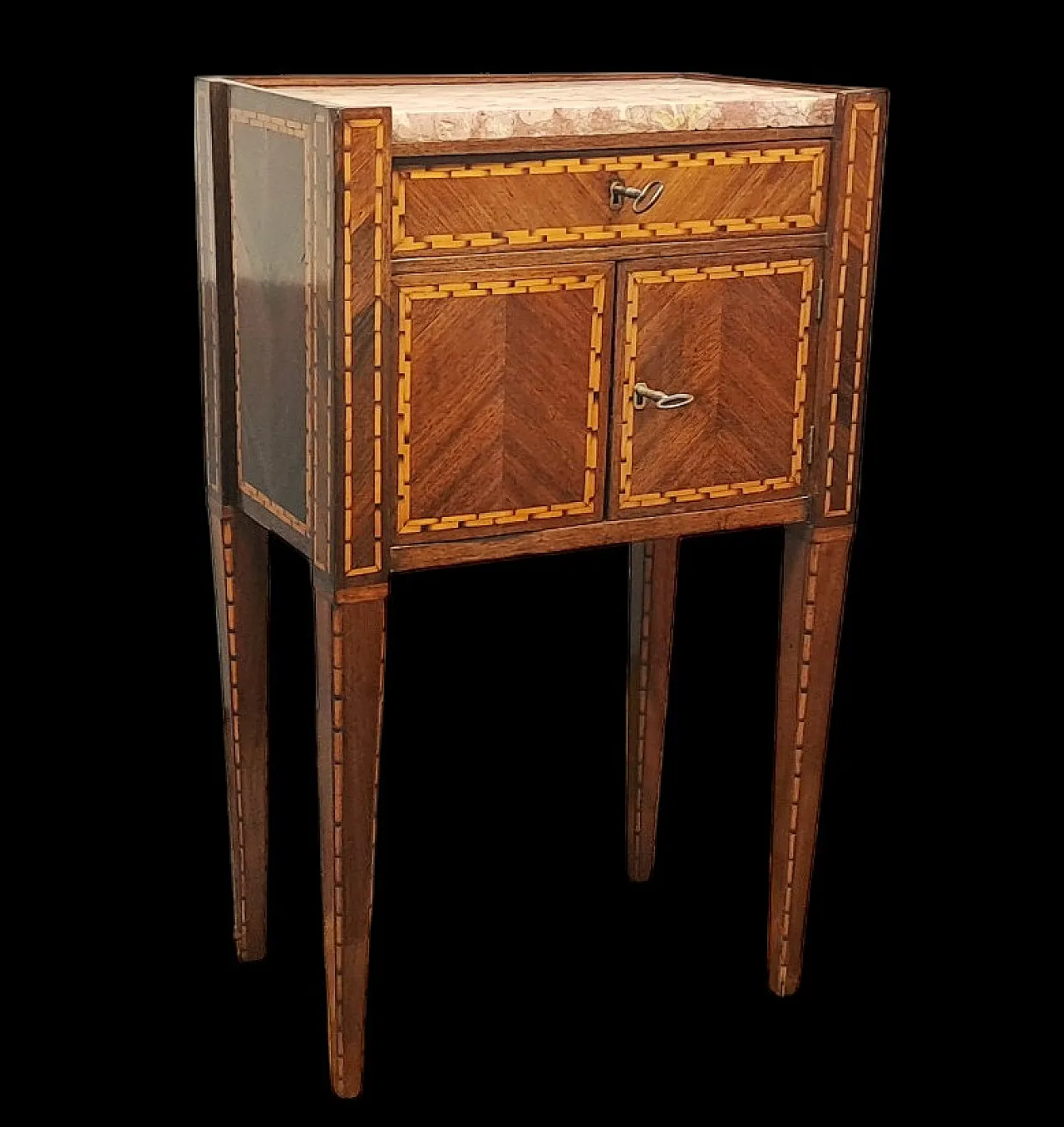 Louis XVI Genoese side table in Rosewood and marble, 18th century 2