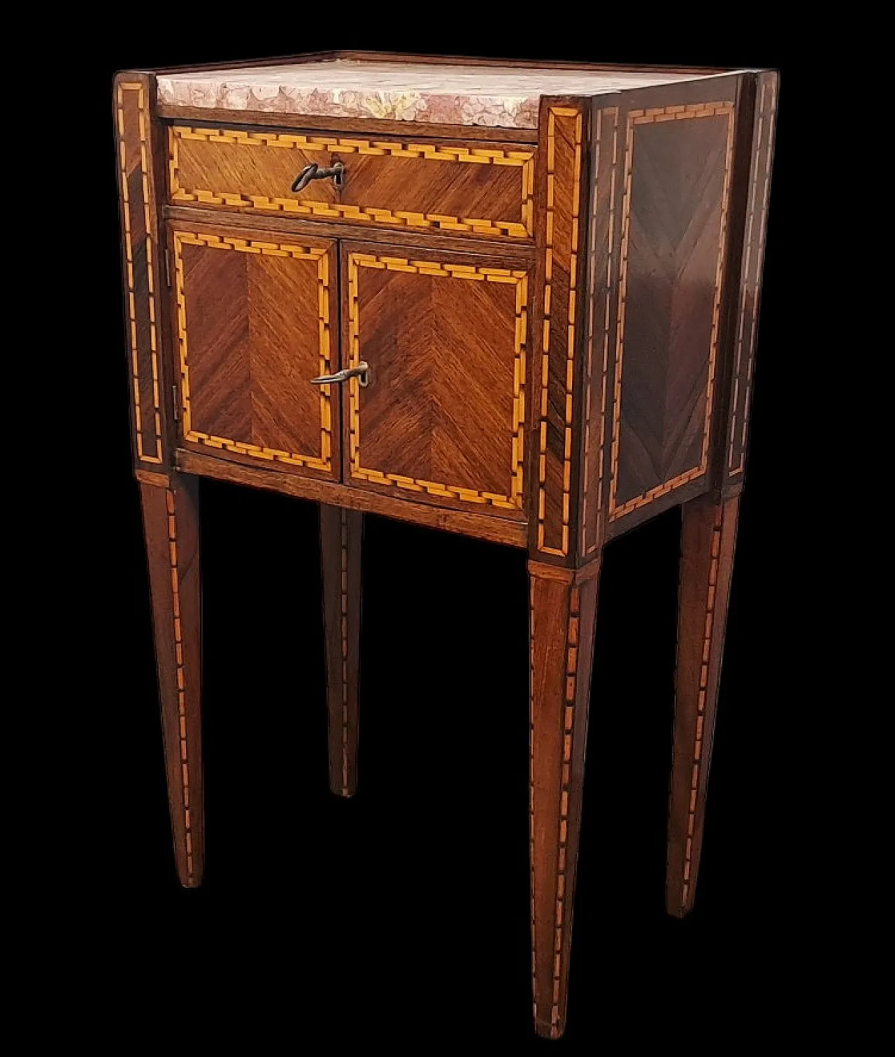 Louis XVI Genoese side table in Rosewood and marble, 18th century 3