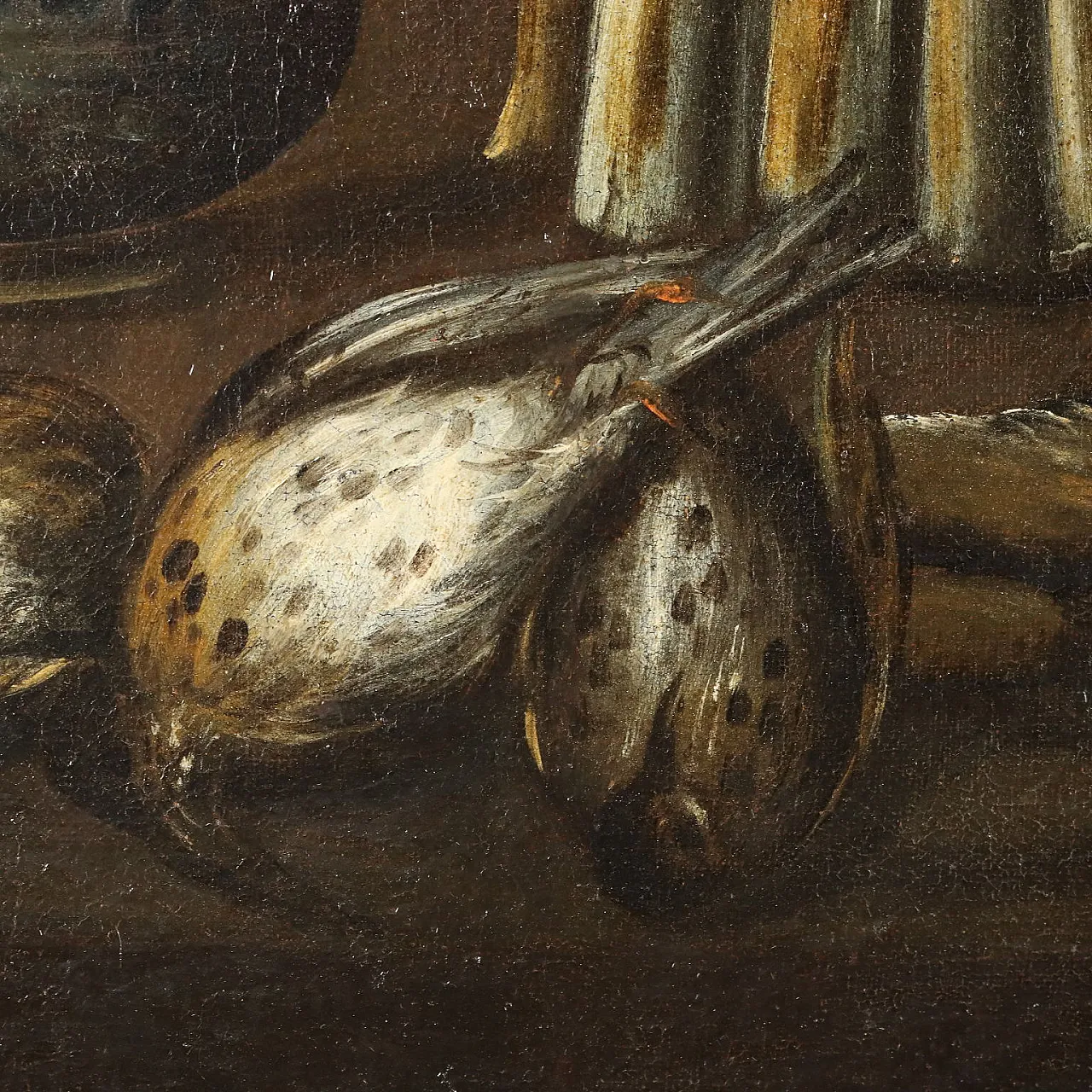 Still life with game, asparagus and chestnuts, oil painting on canvas, 18th century 5