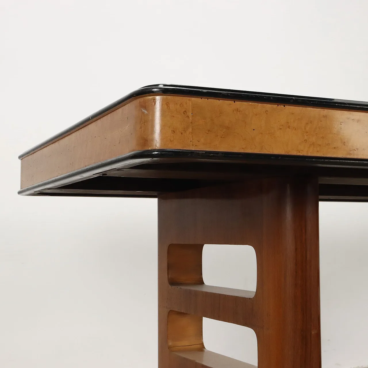 Walnut and glass table by Palazzi dell'Arte Cantù, 1940s 3