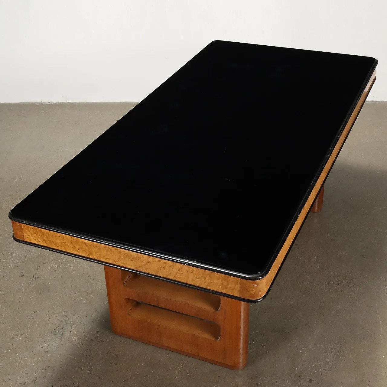 Walnut and glass table by Palazzi dell'Arte Cantù, 1940s 6