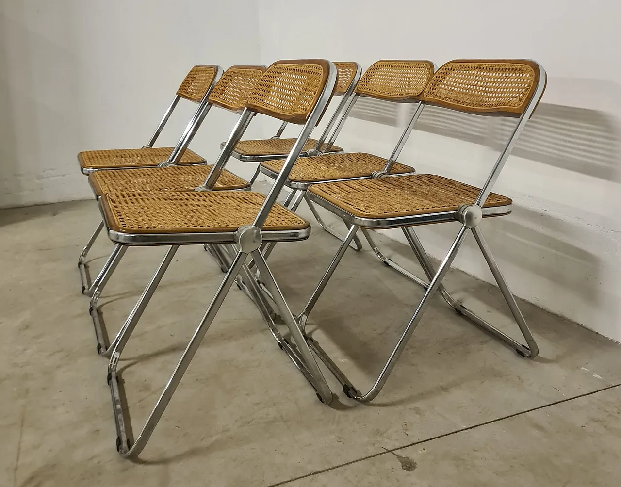 5 Plia chairs canè version, 70s 22