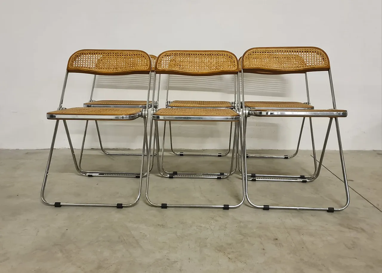 5 Plia chairs canè version, 70s 23