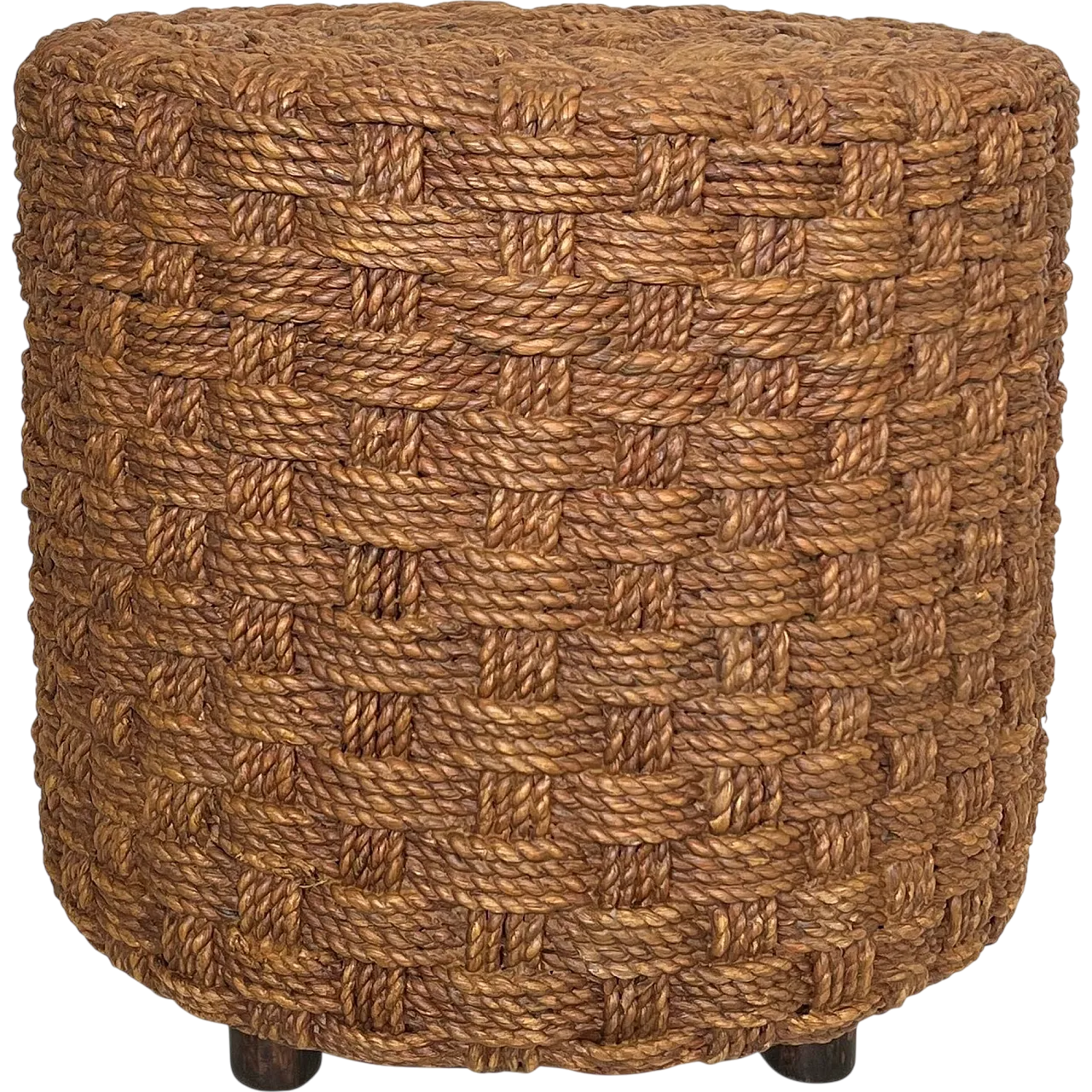 Rope stool with round wooden feet, 1970s 18