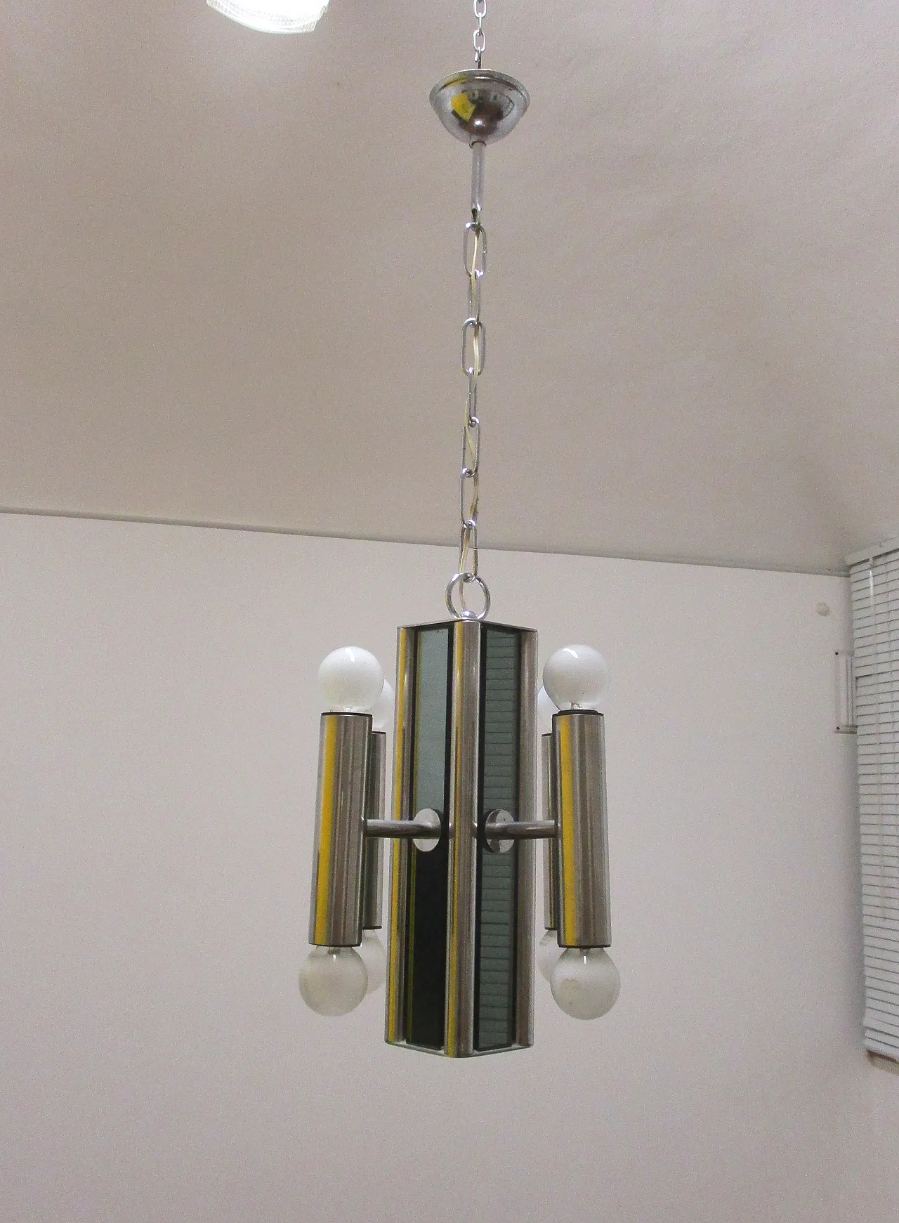 Lampadario Design Gaetano Sciolari con otto luci anni 60 5