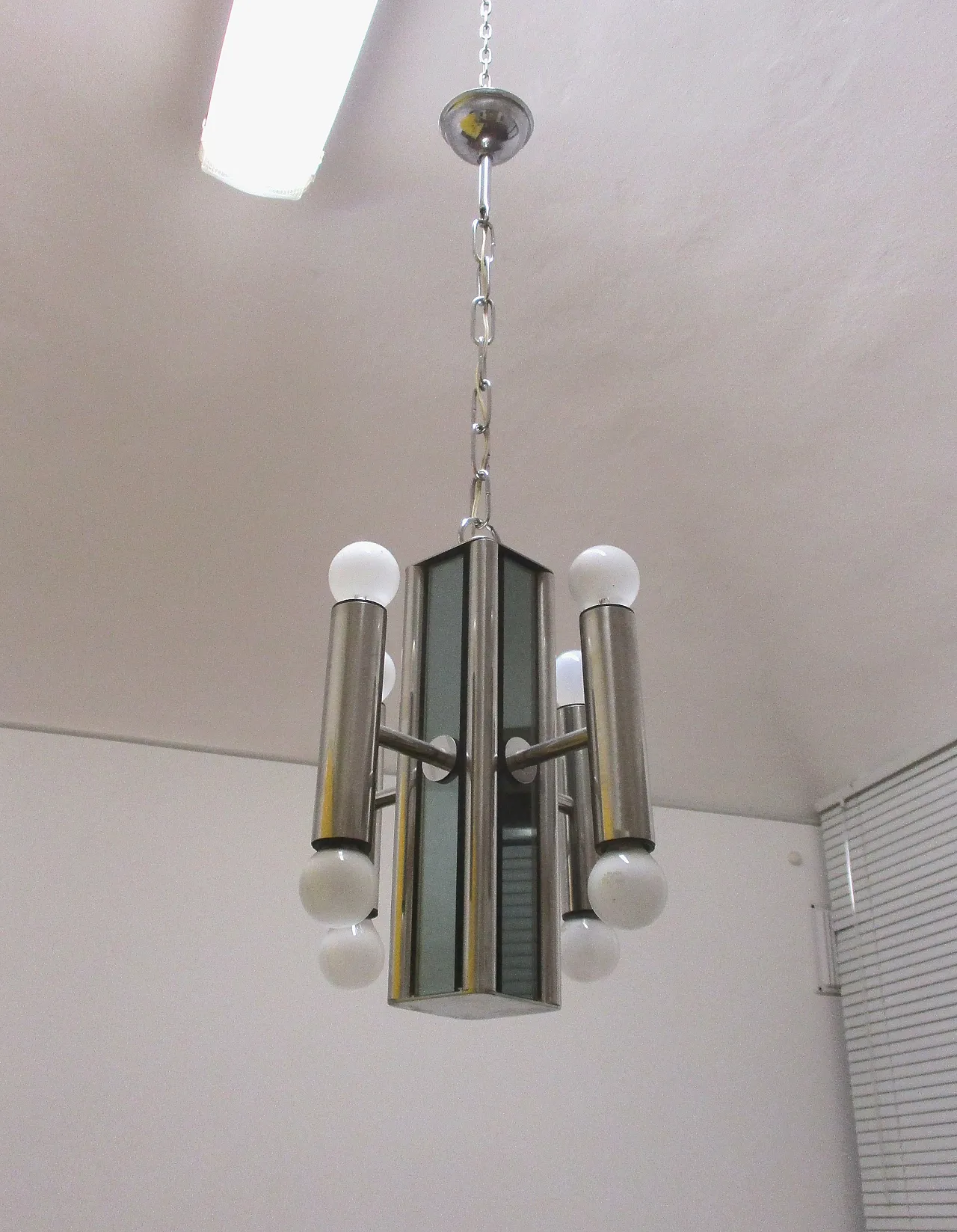 Lampadario Design Gaetano Sciolari con otto luci anni 60 6