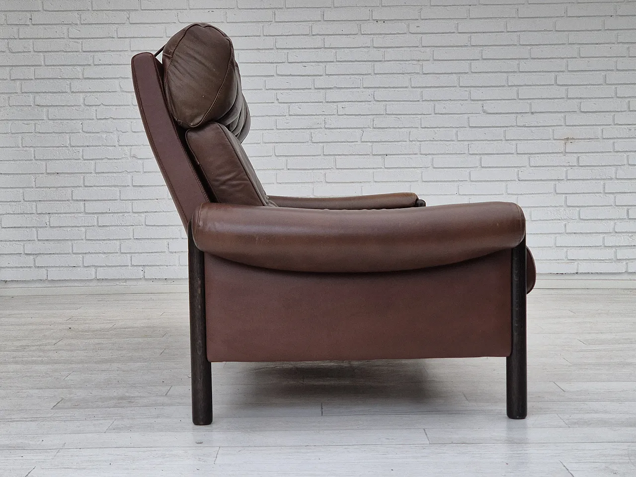 Danish 3-seater sofa in leather, 1970s 9