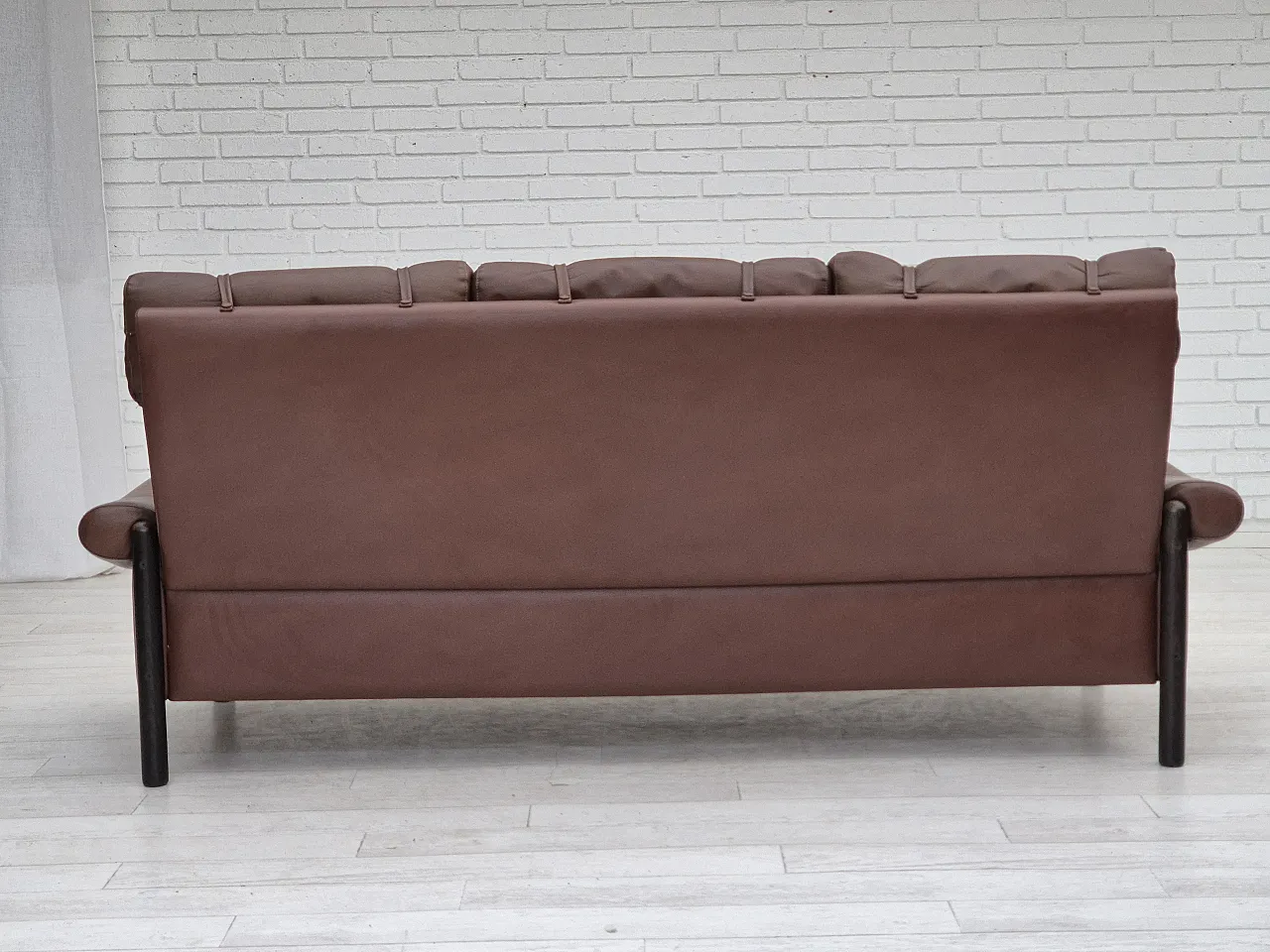 Danish 3-seater sofa in leather, 1970s 12