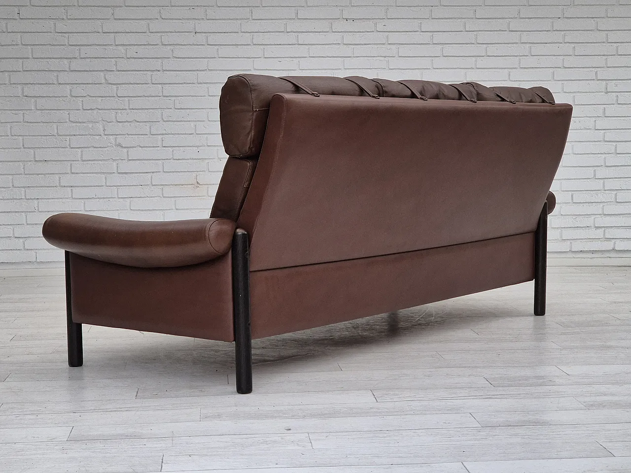 Danish 3-seater sofa in leather, 1970s 13