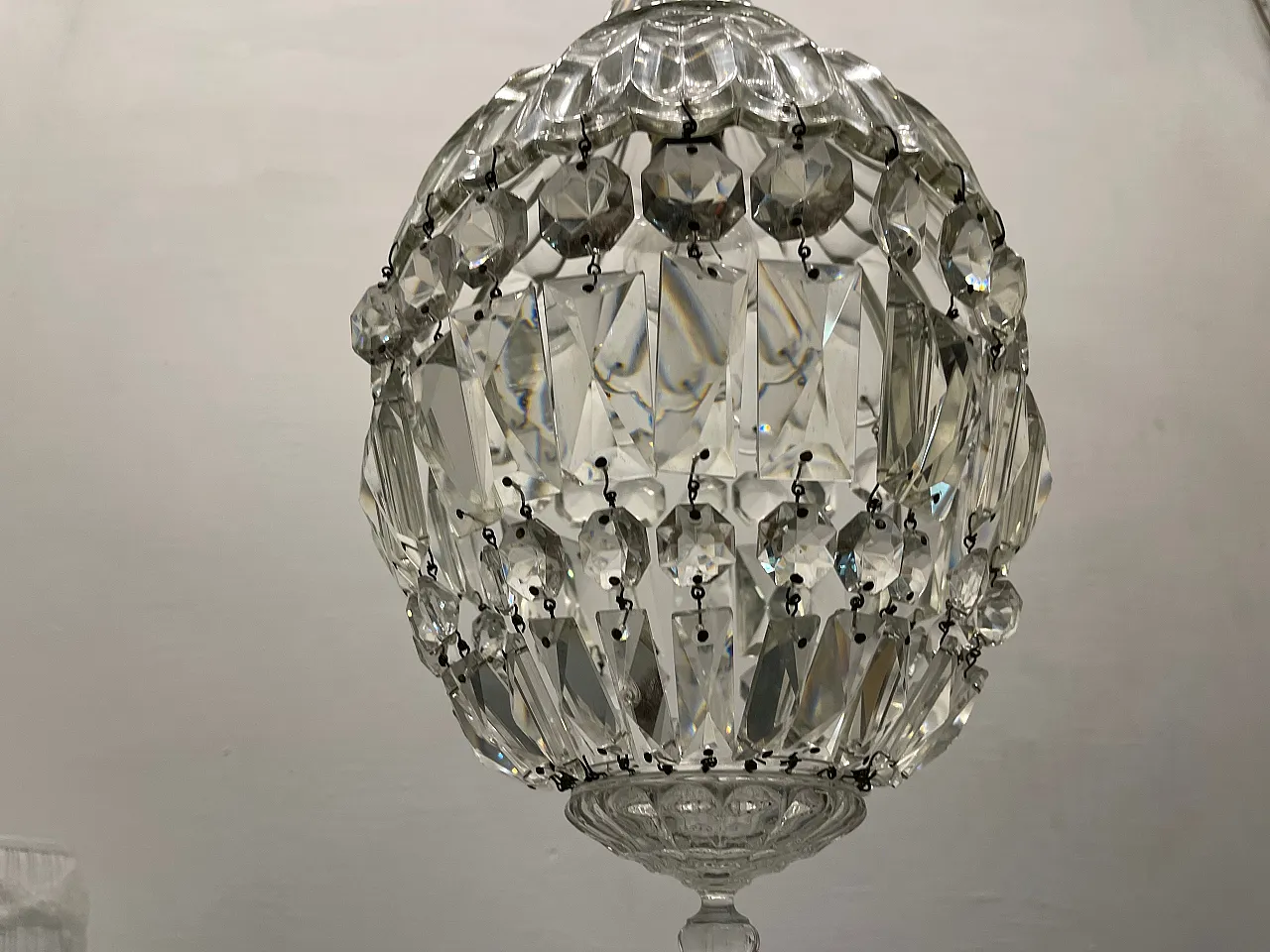 Murano Glass Crystal Light Pendant, 1940s 5