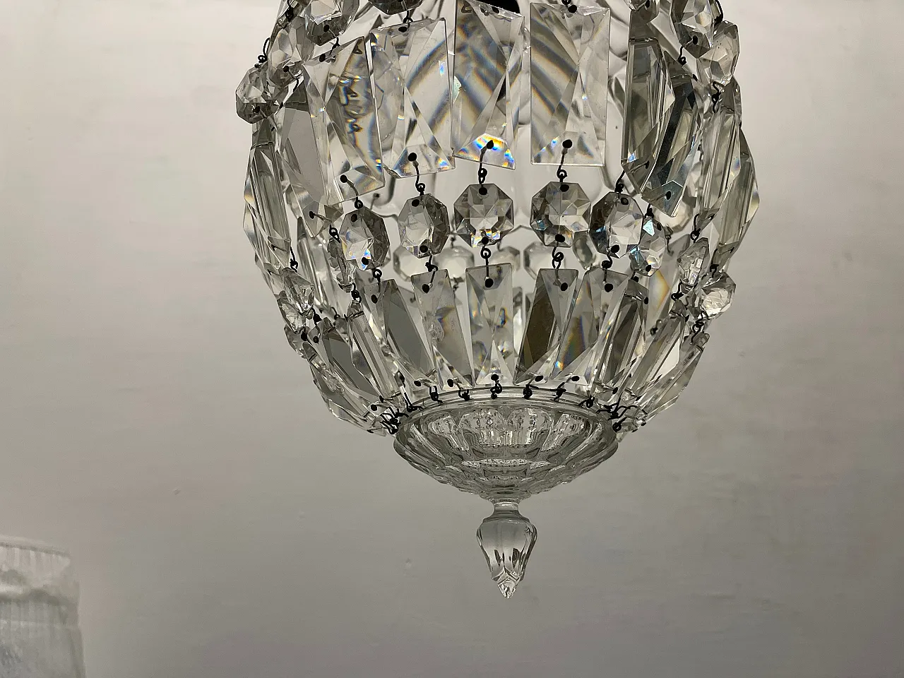 Murano Glass Crystal Light Pendant, 1940s 8