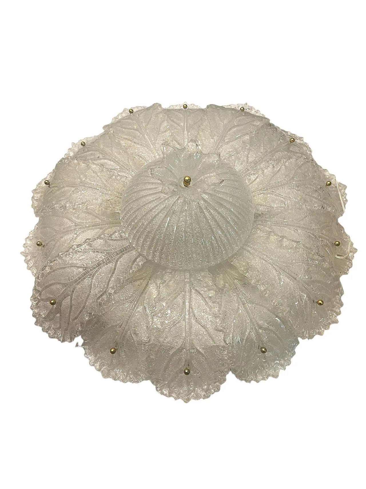 Large Venetian Murano glass flush mount from Bucintoro glass, 1970s 1